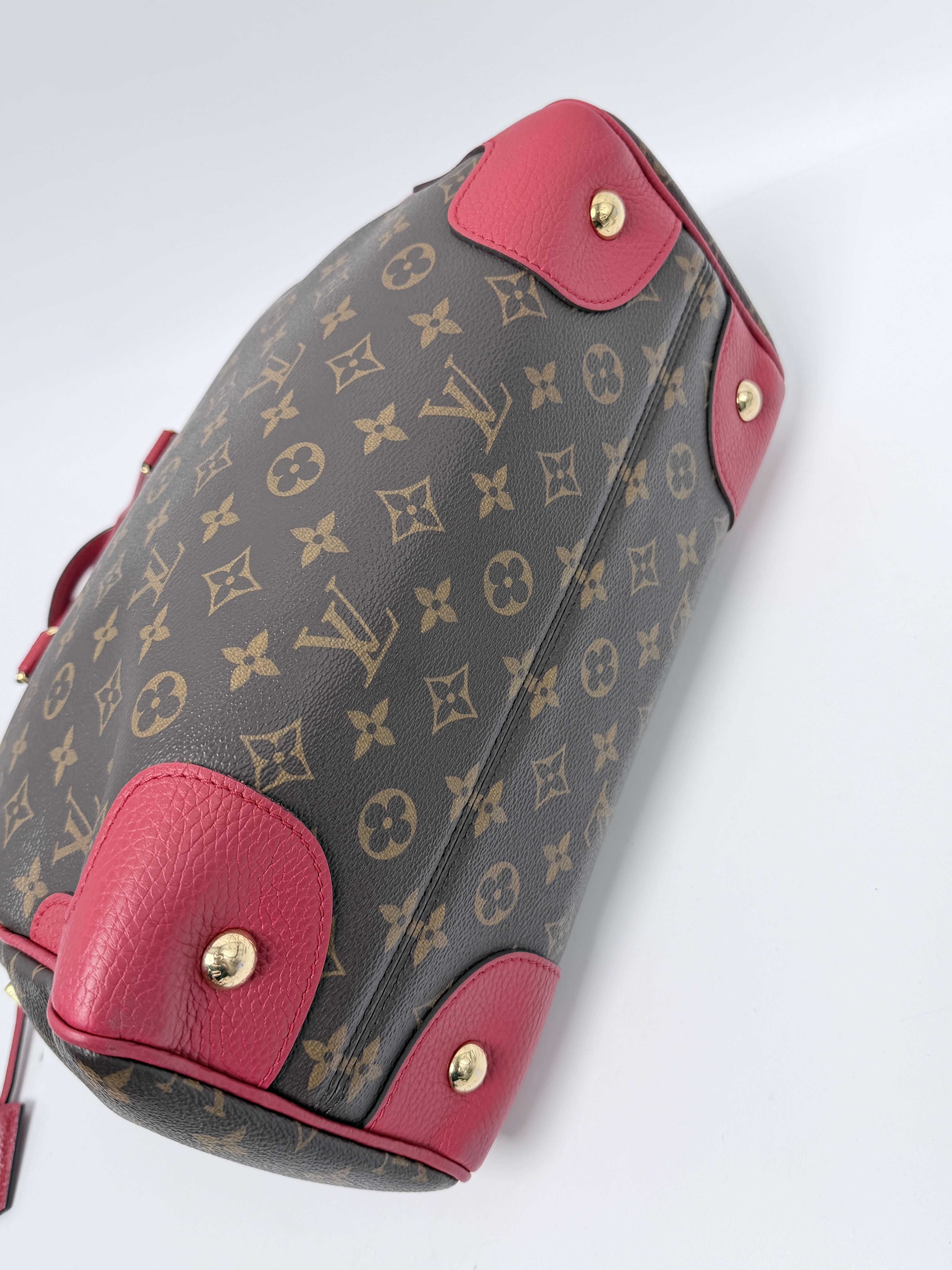 Retiro NM Monogram Canvas Red Crossbody Satchel Handbag JD1233LV