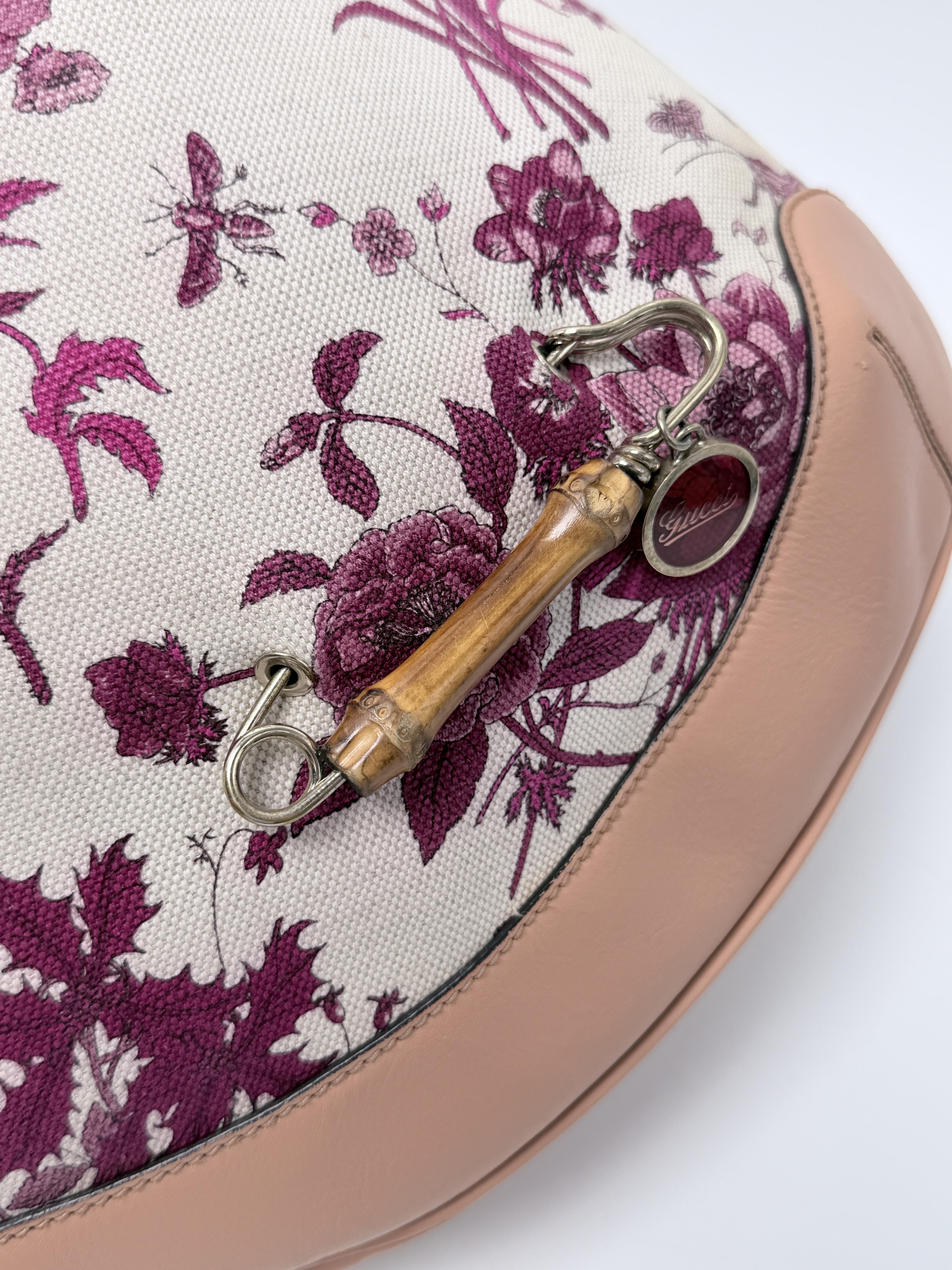 Flora Peggy Hobo Bag Pink Bamboo Handle Shoulder Crossbody JD1691GG