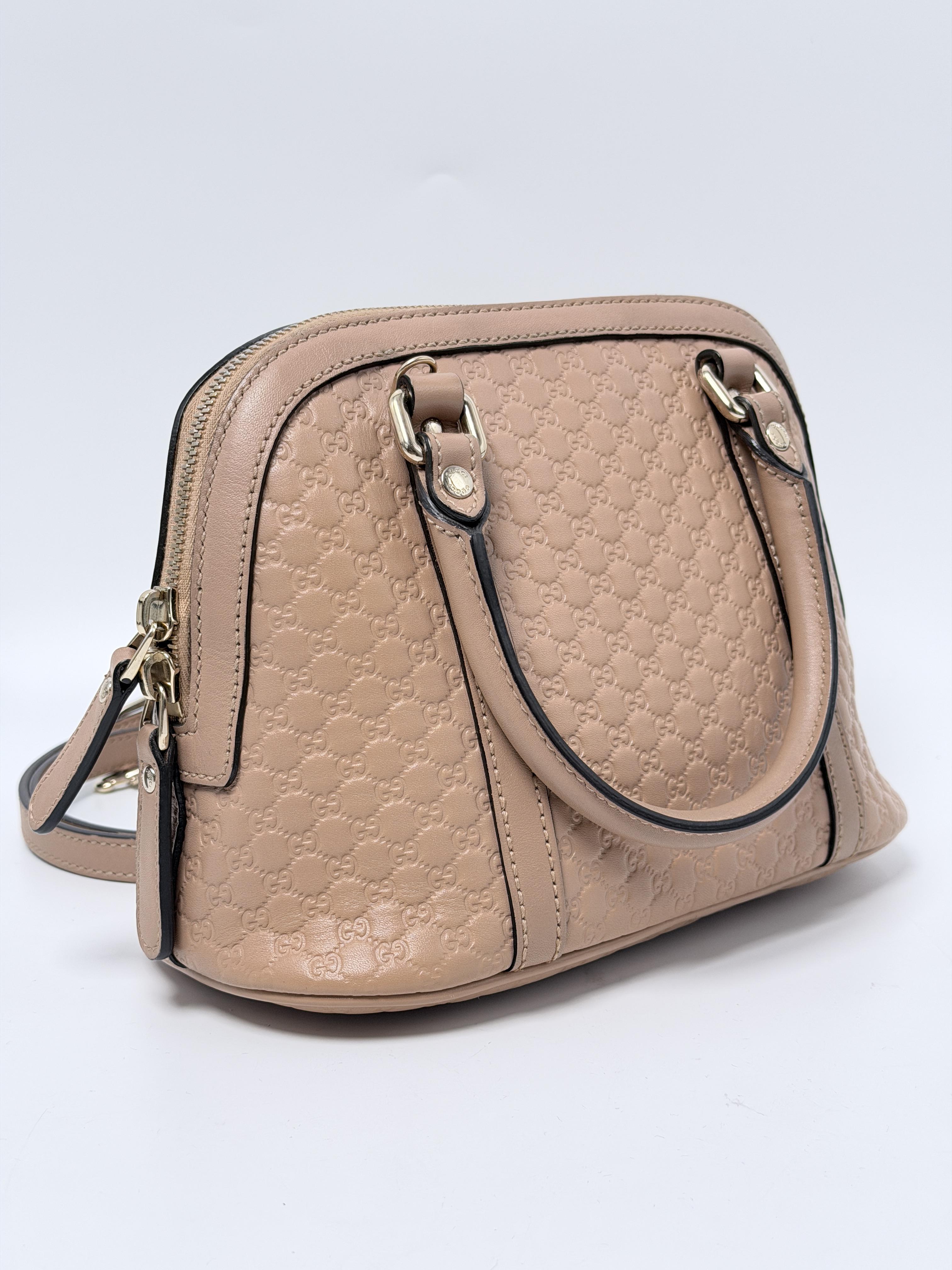 Microguccissima Mini Dome Bag Beige Crossbody Satchel Handbag ZS096GG