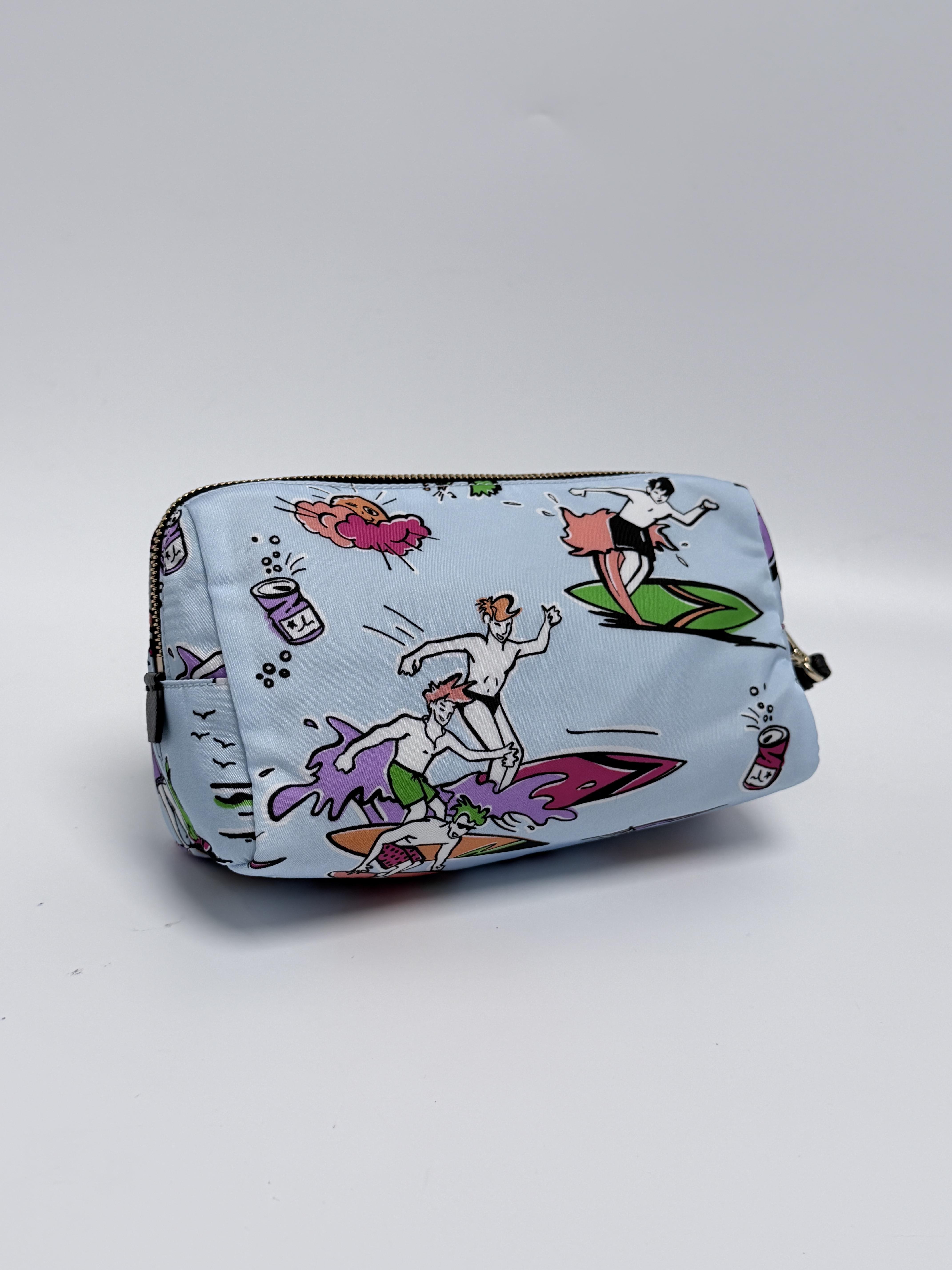 Tessuto Stampato Surf Print Wristlet Cosmetic Pouch JD365PR
