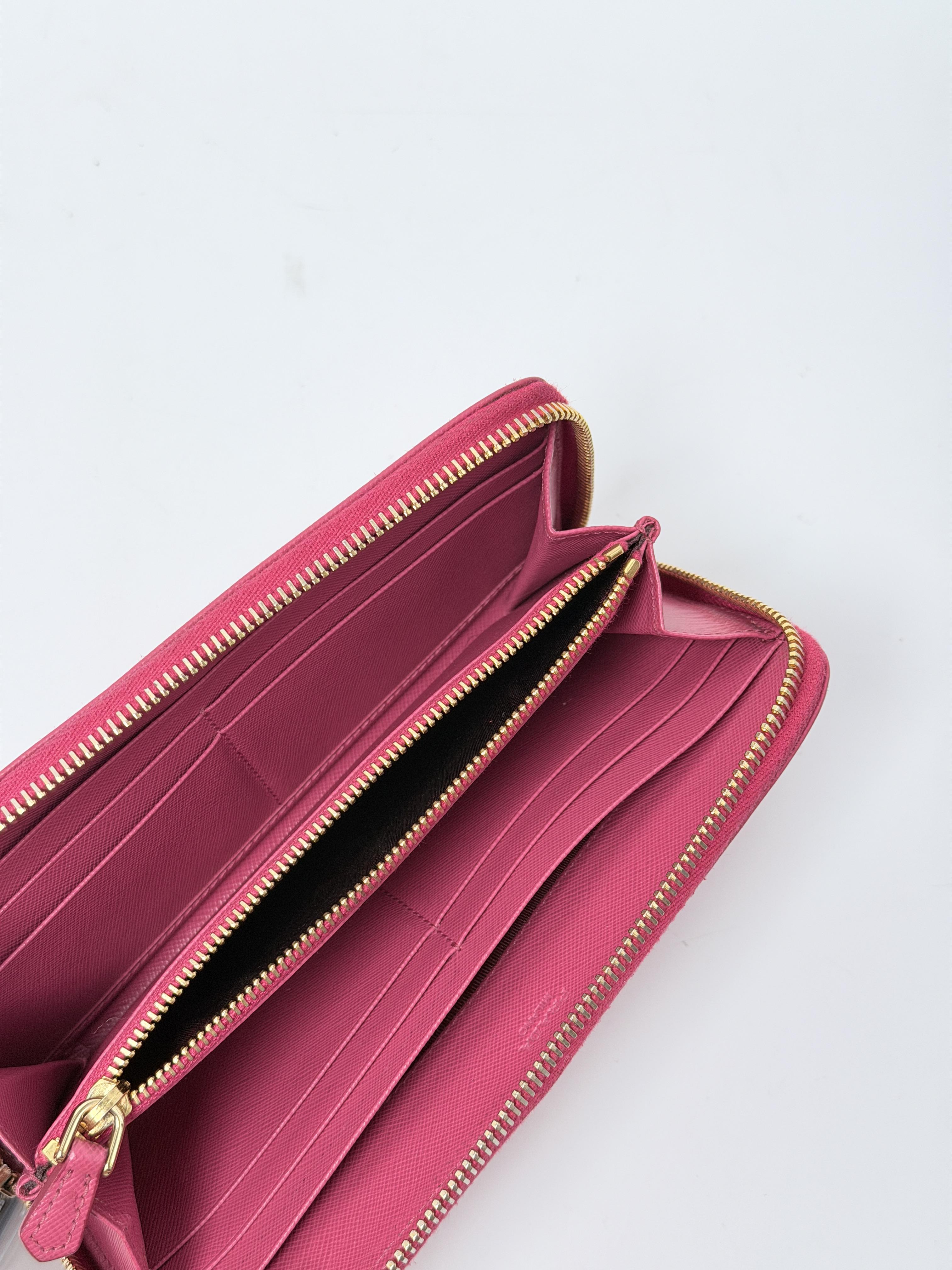 Vitello Move Zip Around Continental Long Wallet Peonia Pink JD1532PR