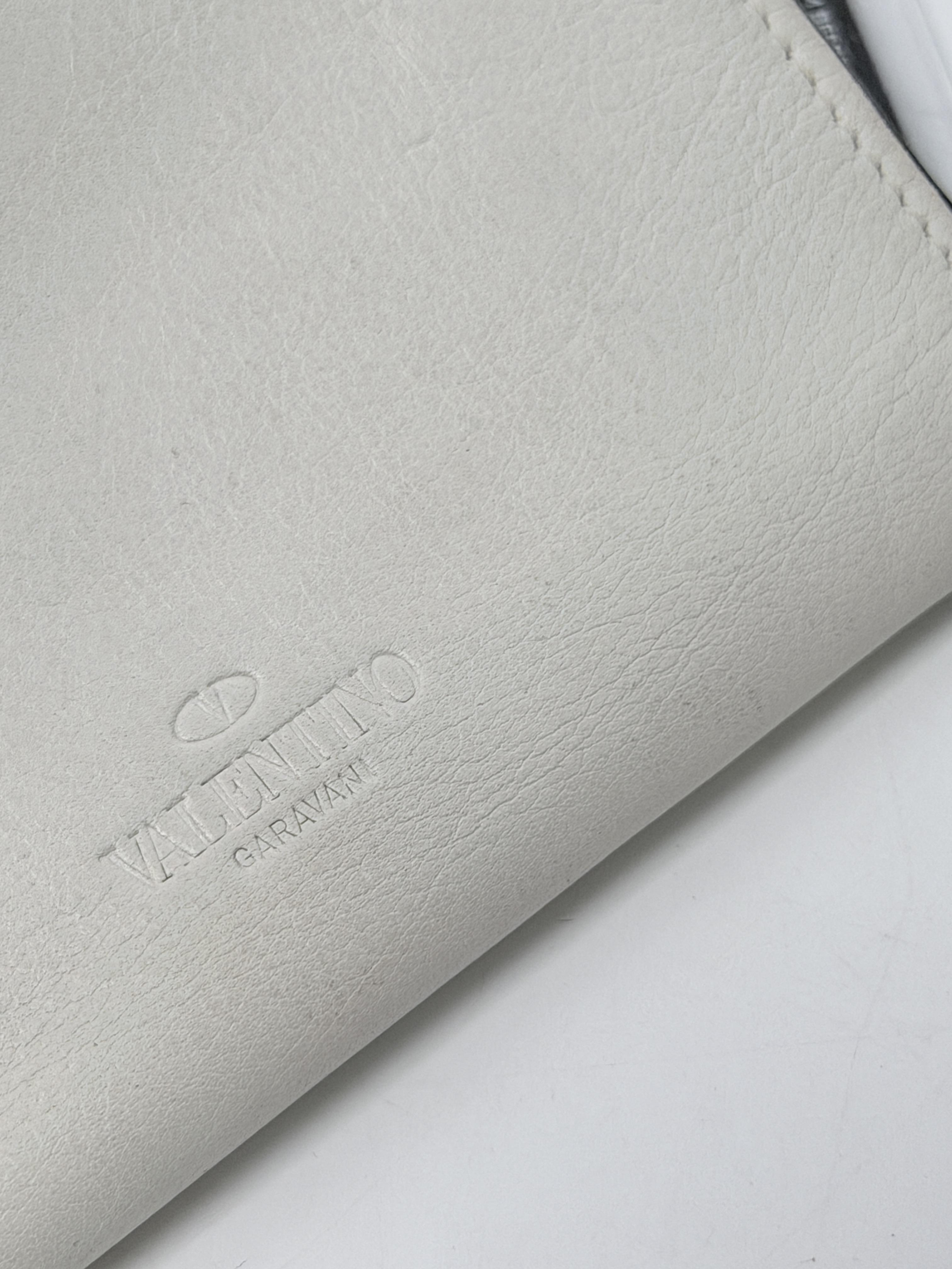 Garavani Histoire Braided Trifold Compact Wallet White JD1599VL