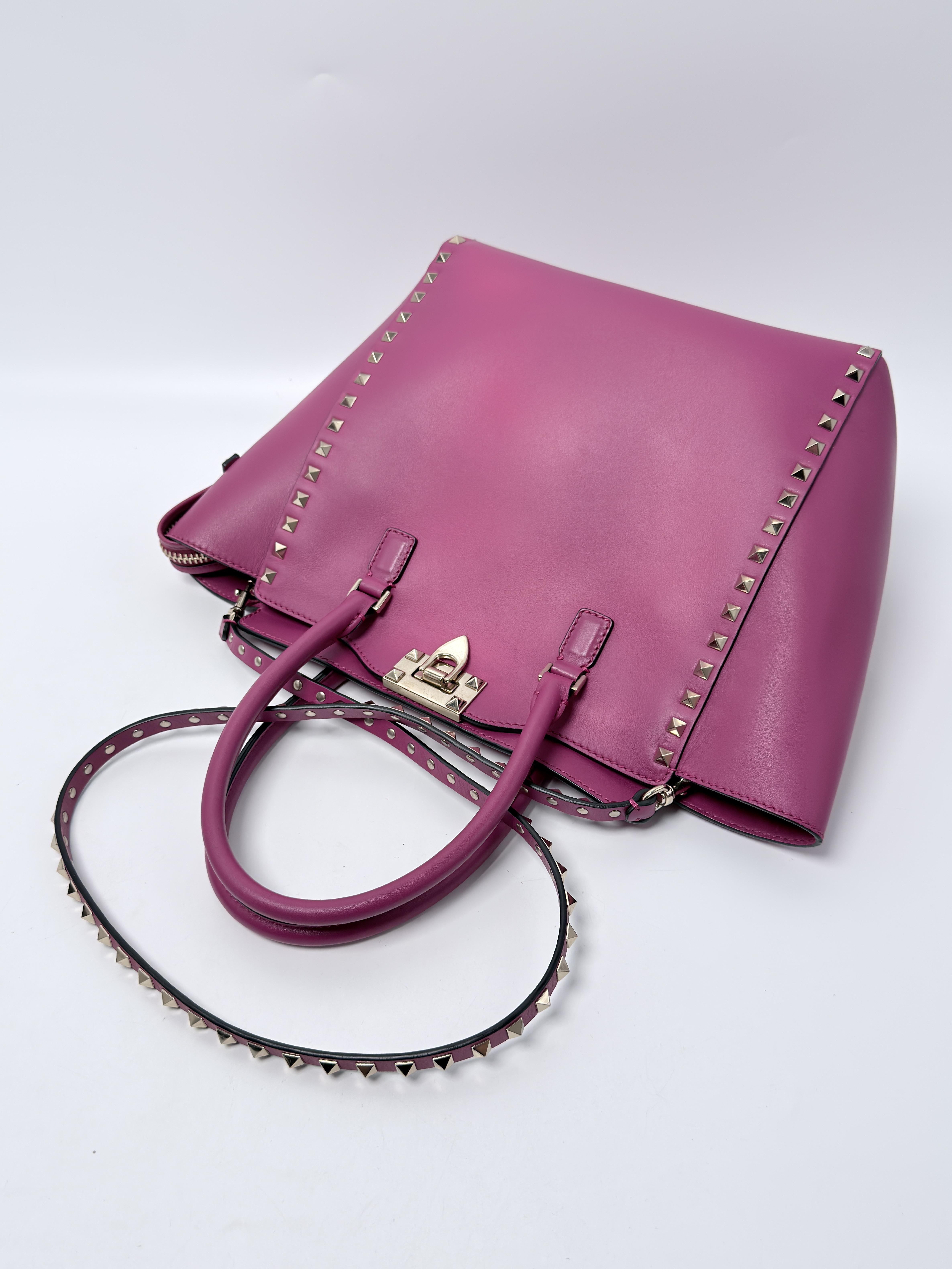 Garavani Rockstud Small Handle Tote Bag Pink Crossbody JD1573VL