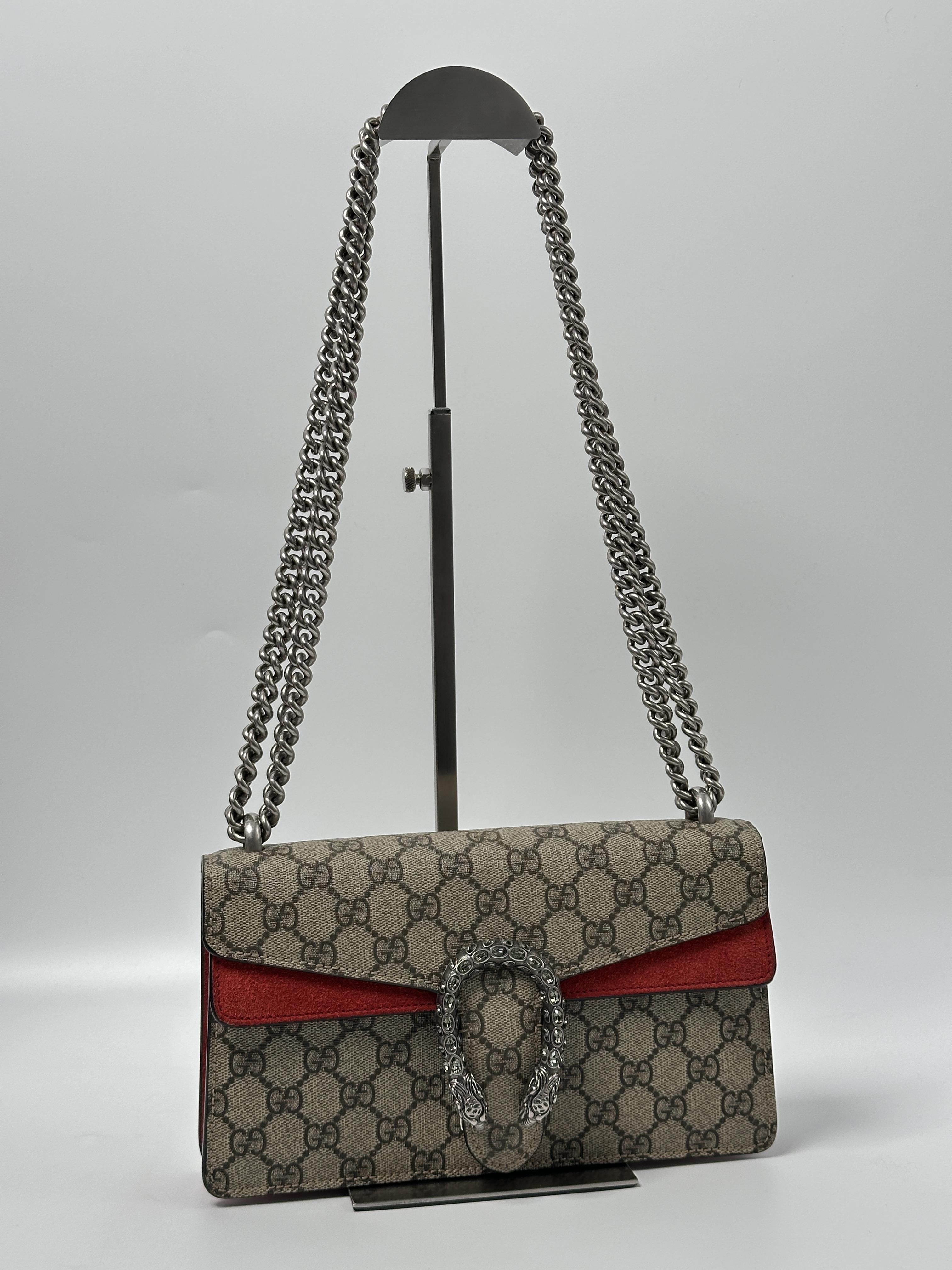 Pre-owned GUCCI Canvas Crossbody Bags GG Dionysus GG Supreme Crossbody Shoulder Bag ZS079GG