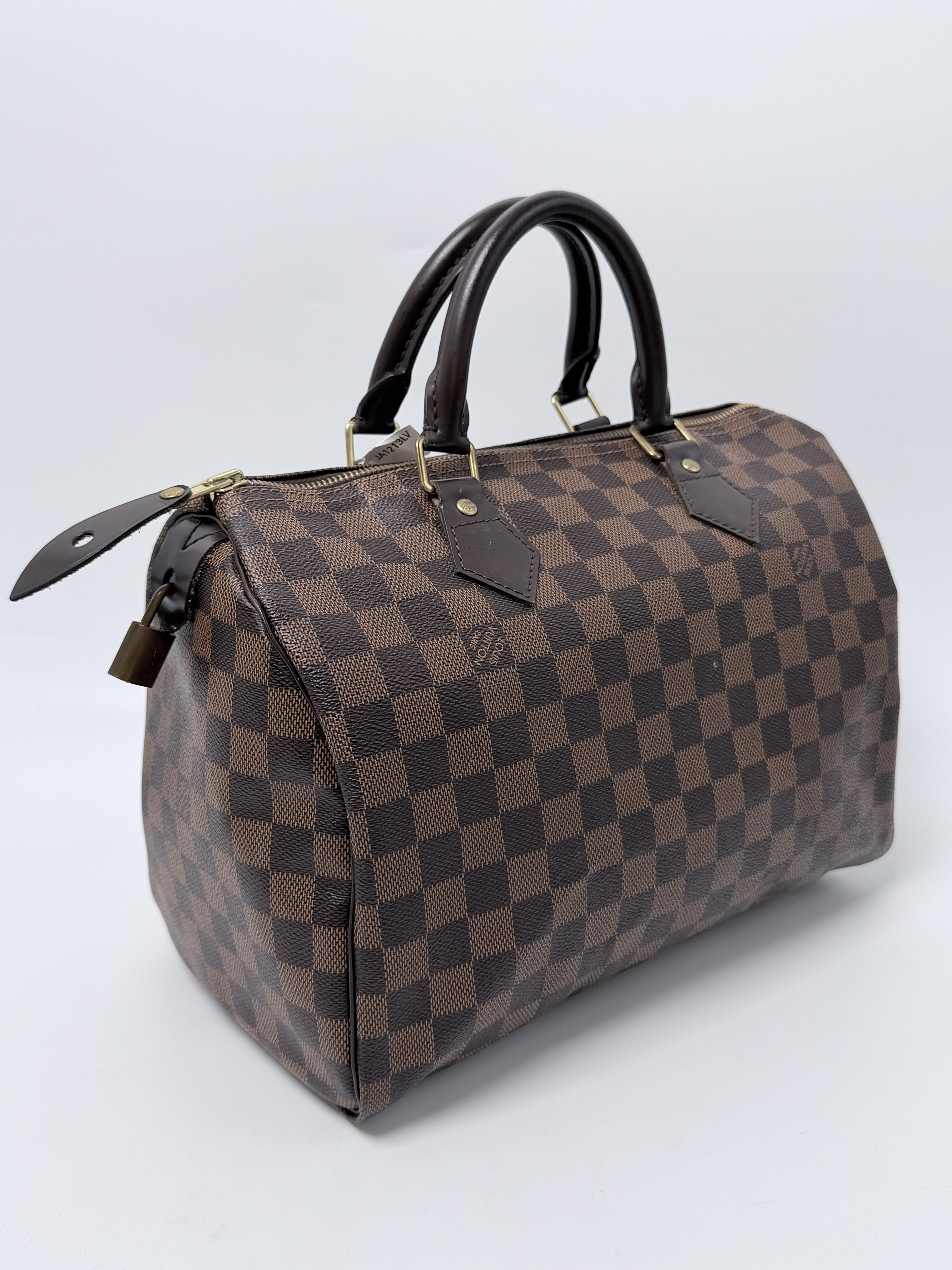 Speedy 30 Damier Ebene Top Handle Handbag Shoulder Bag JA1213LV