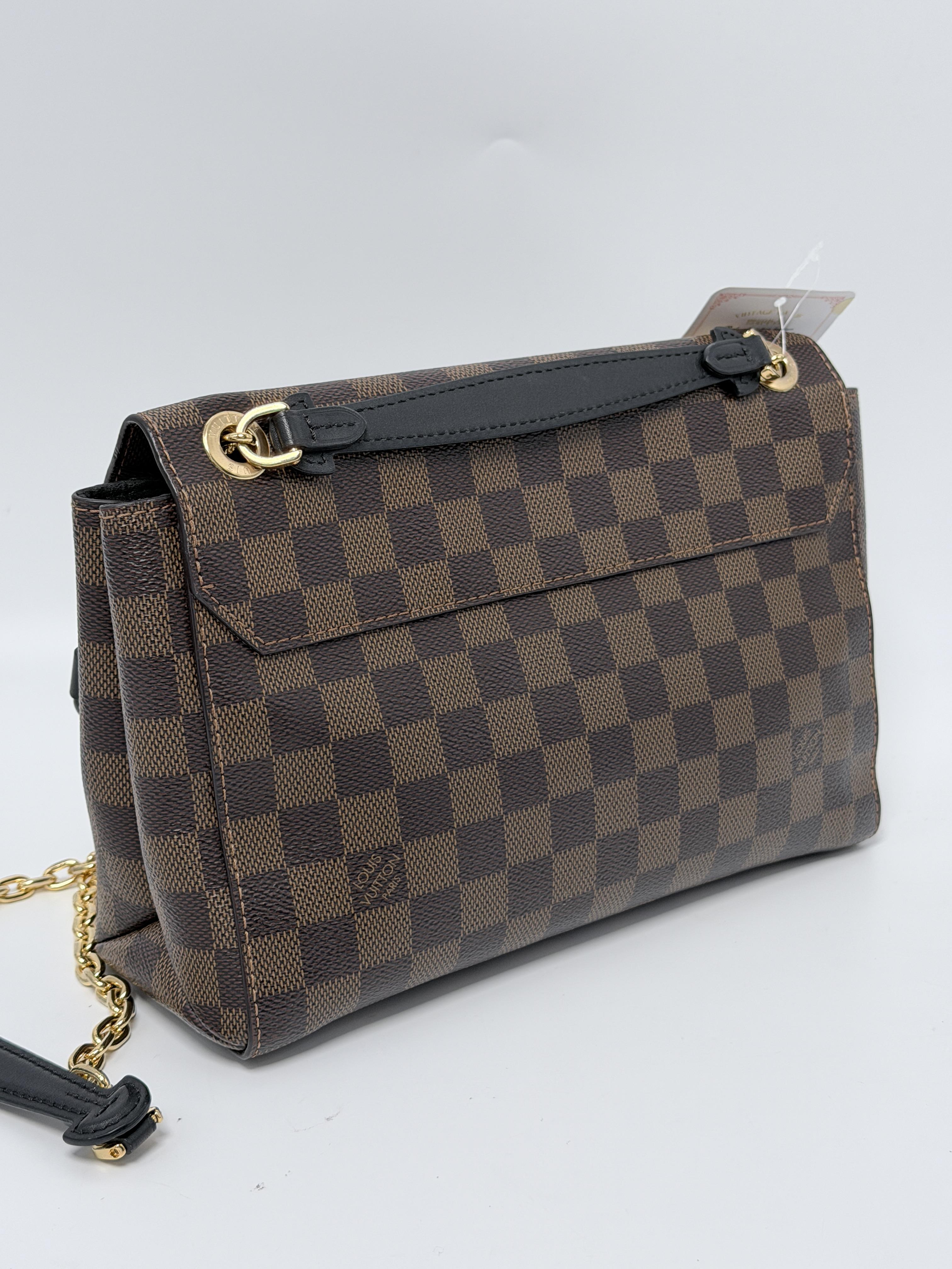 Pre-owned Louis Vuitton Canvas Shoulder Bags Damier Ebene Vavin PM Shoulder Handbag Crossbody Bag Black ZS152LV
