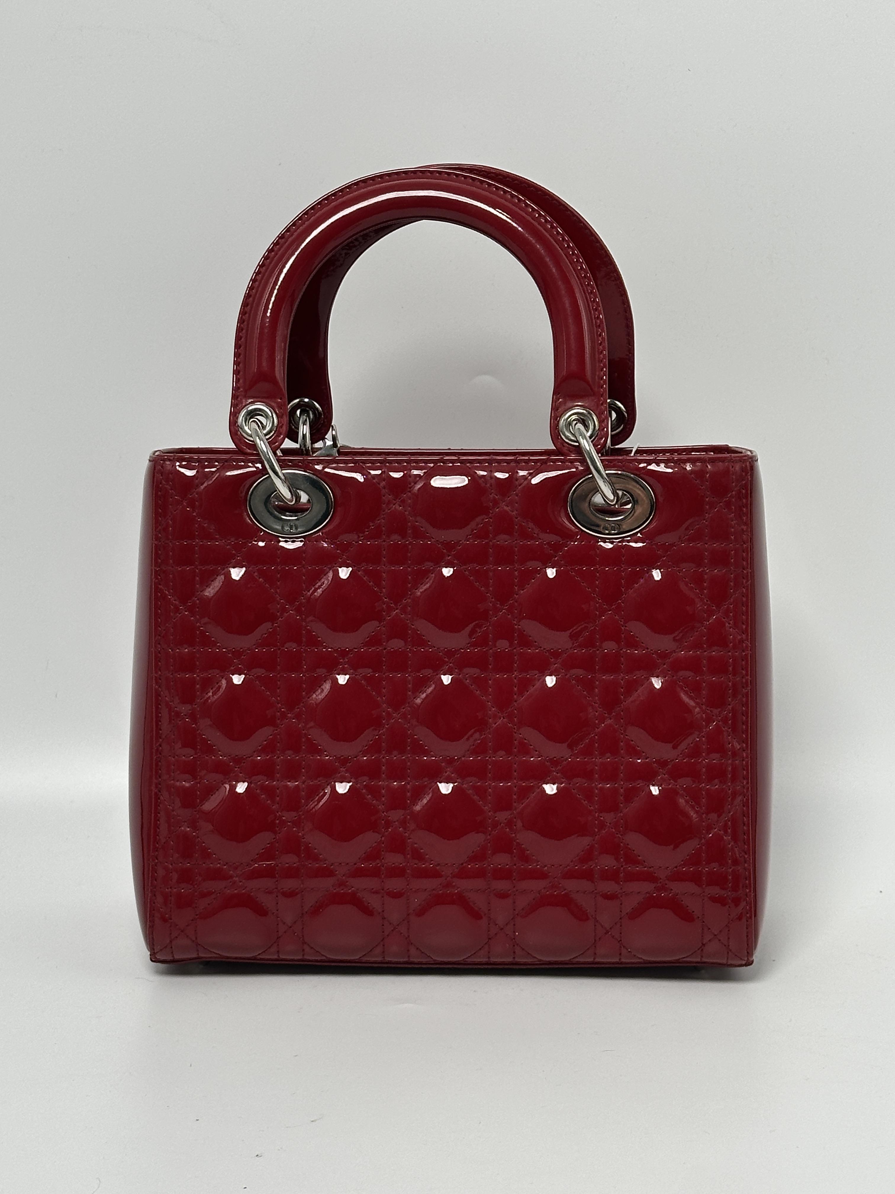Christian Lady Medium Red Patent Silver Hardware JE365DR
