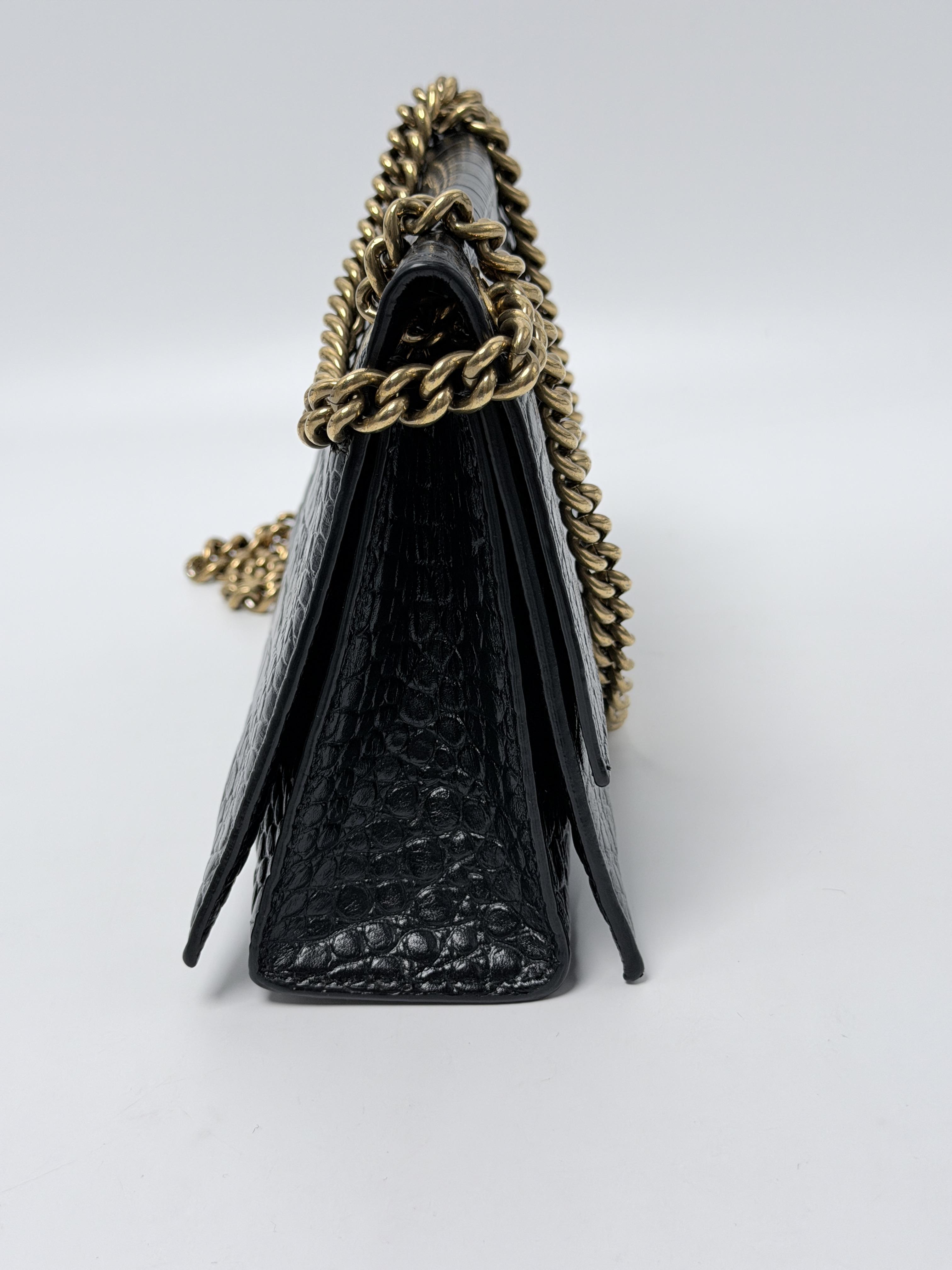 Crush Small Crocodile Embossed Chain Bag ZS003BB