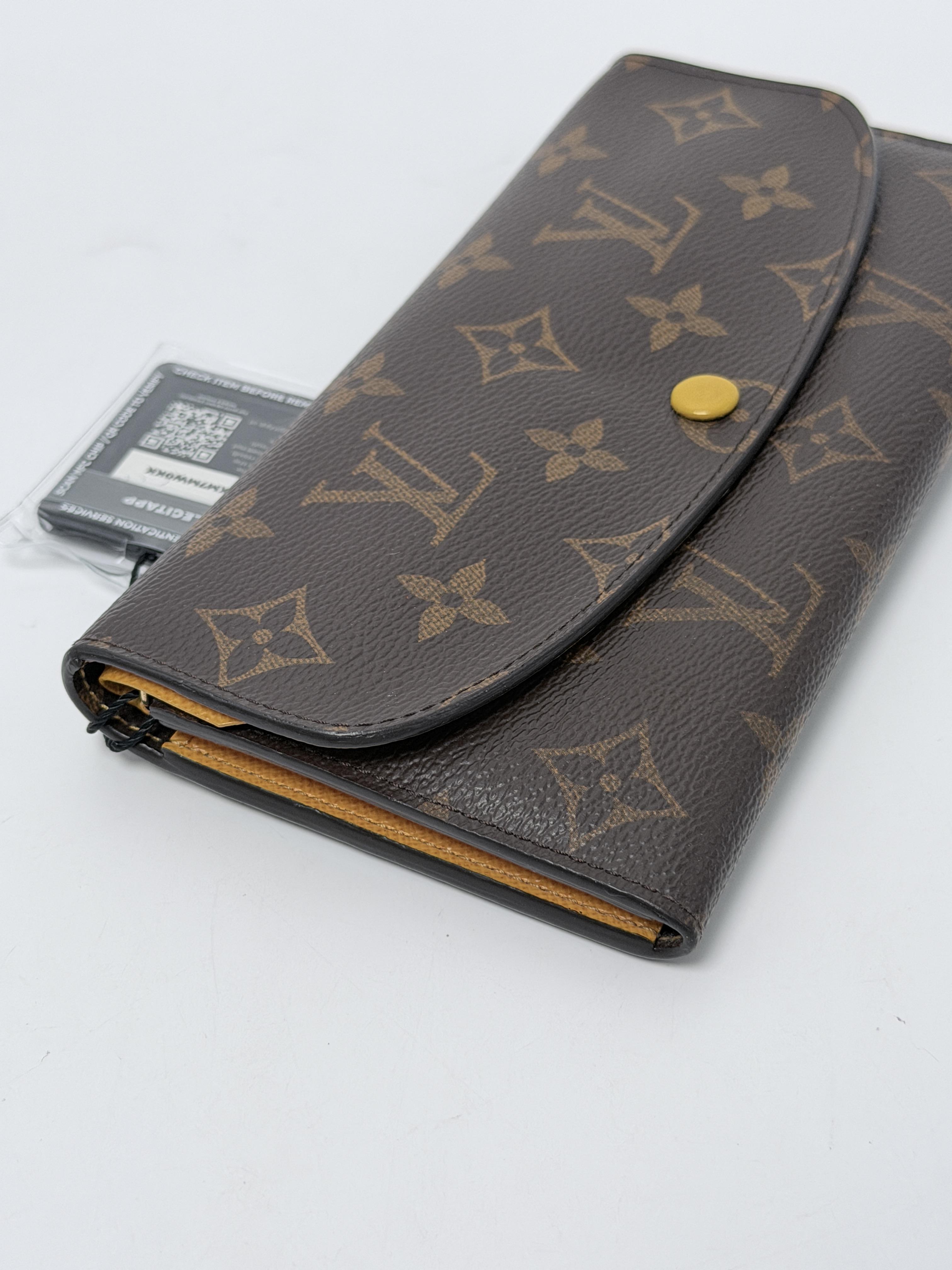 Emilie Mimosa Yellow Monogram Long Envelope Wallet JD1084LV