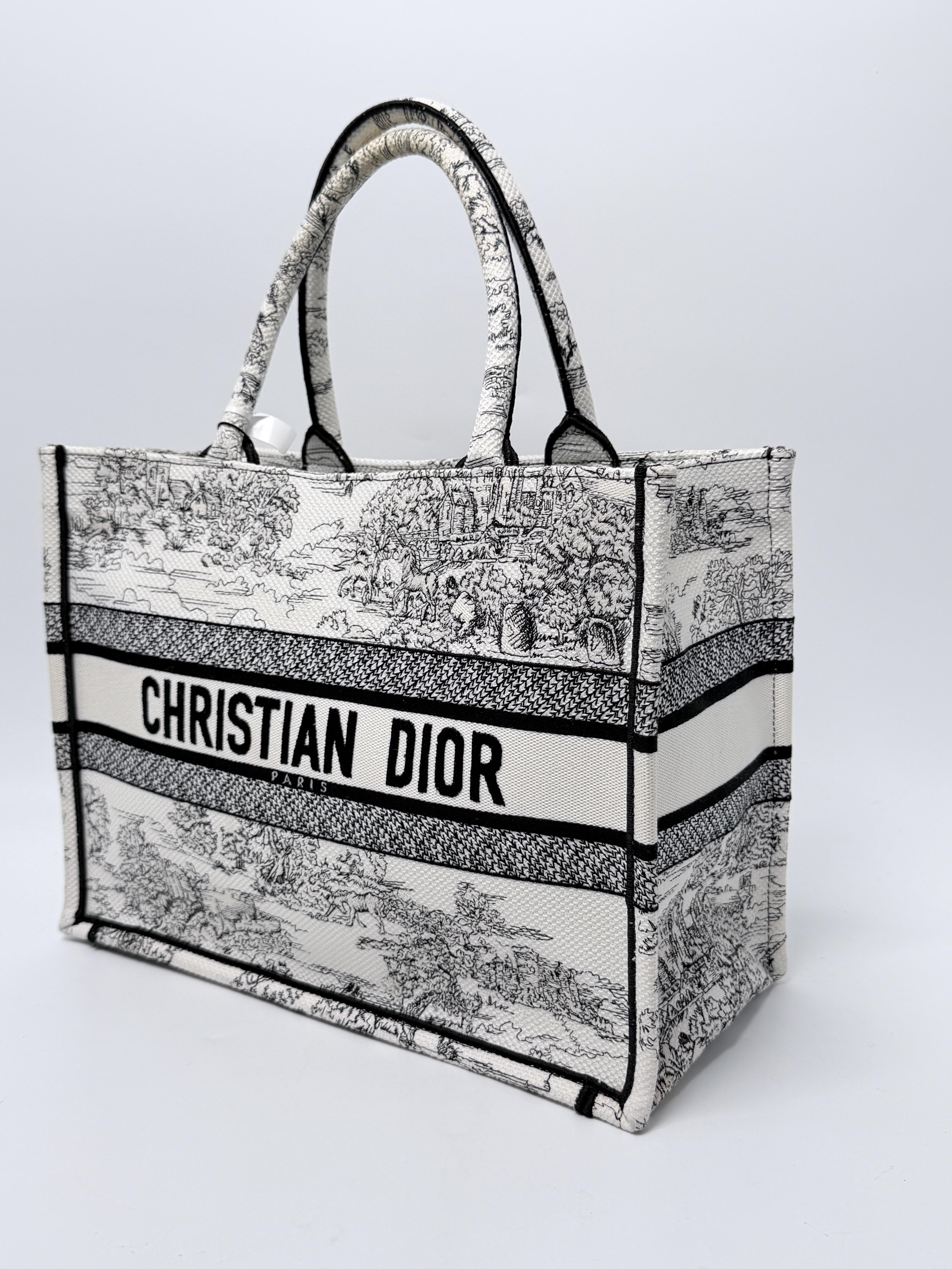 Medium Book Tote Bag Plan de Paris Embroidered Handle Handbag JA1393DR