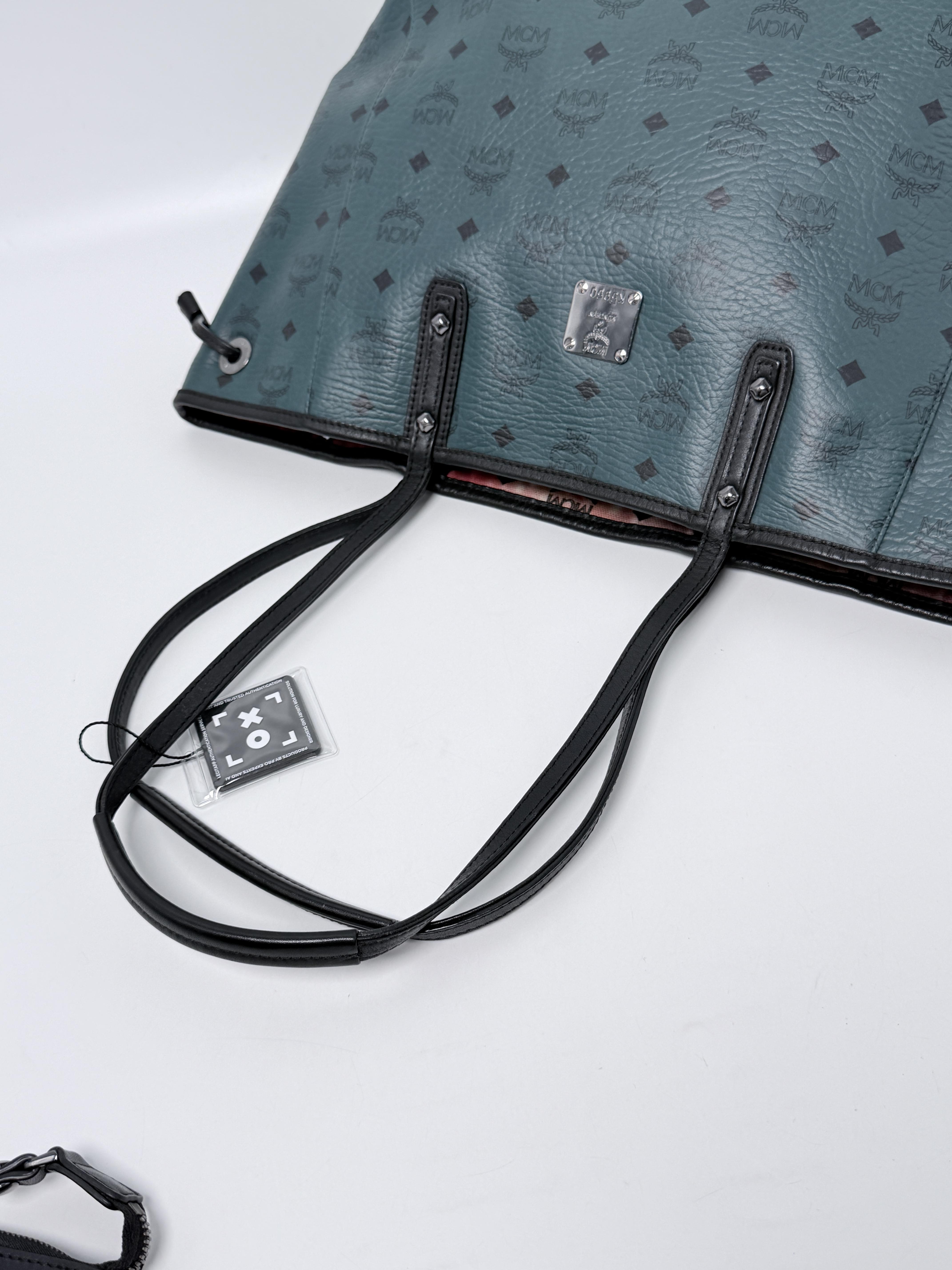 Teal Visetos Reversible Liz Shopper Tote with Pouch – JD1039MCM