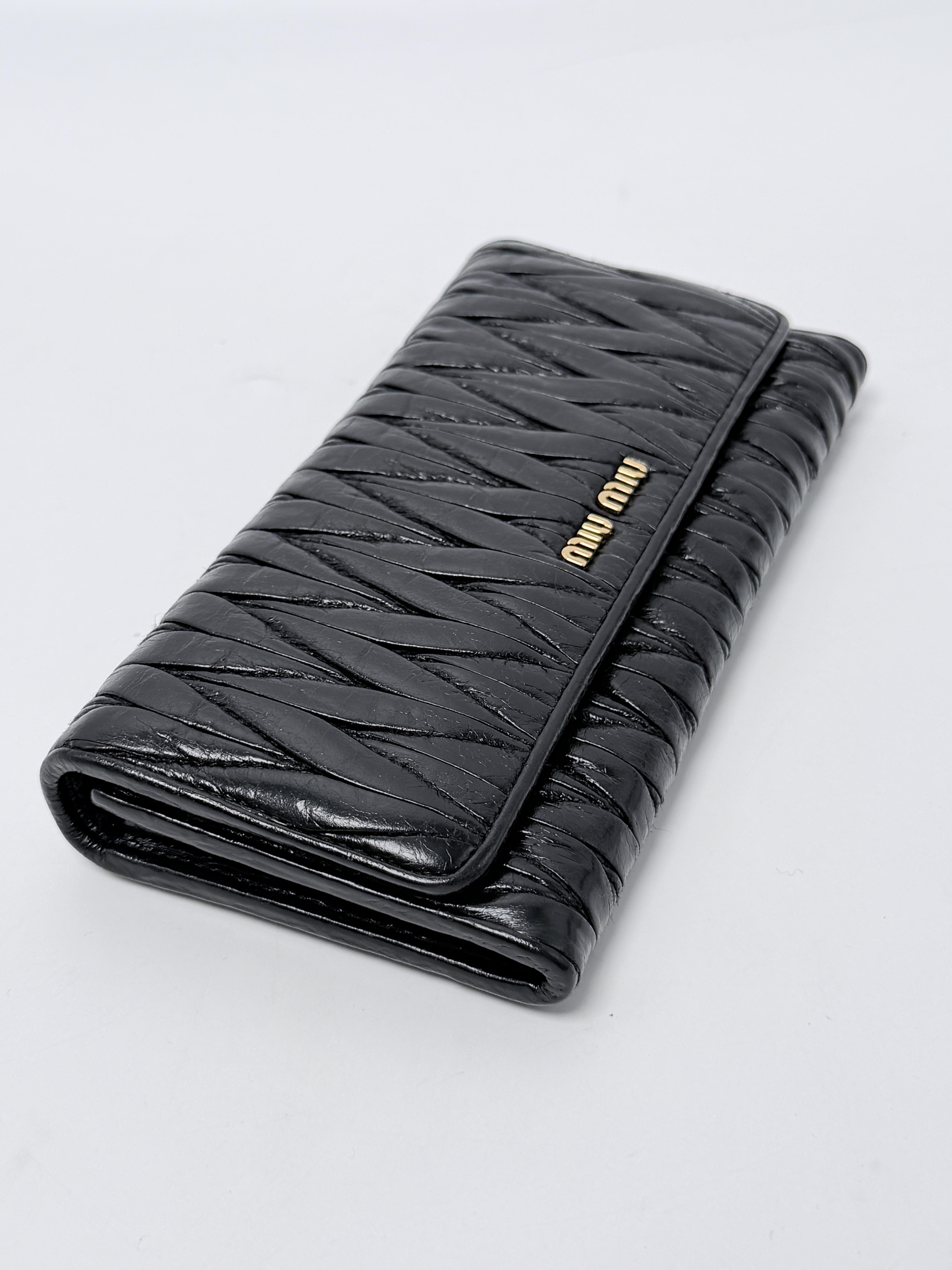 Matelasse Continental Long Flap Wallet Nero Black JD1534MM