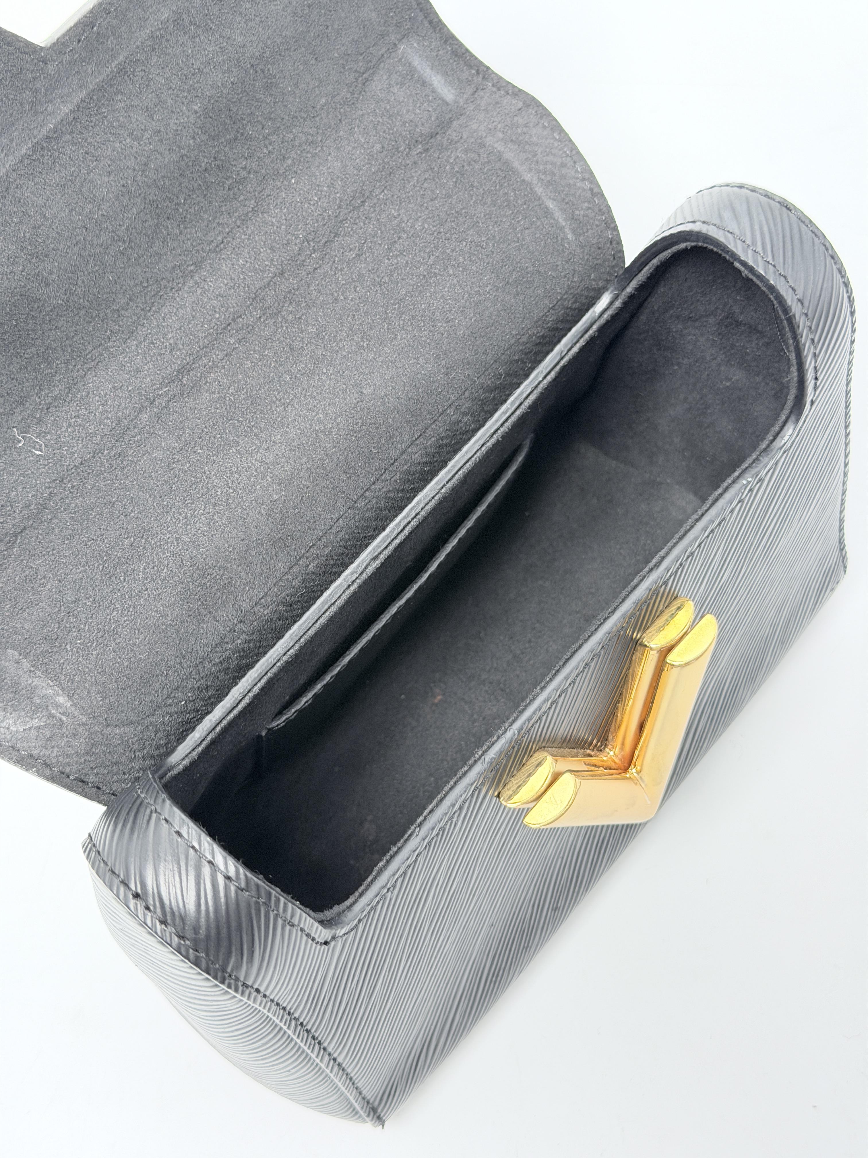 Black Epi Twist PM Gold Hardware Crossbody Bag ZS116LV