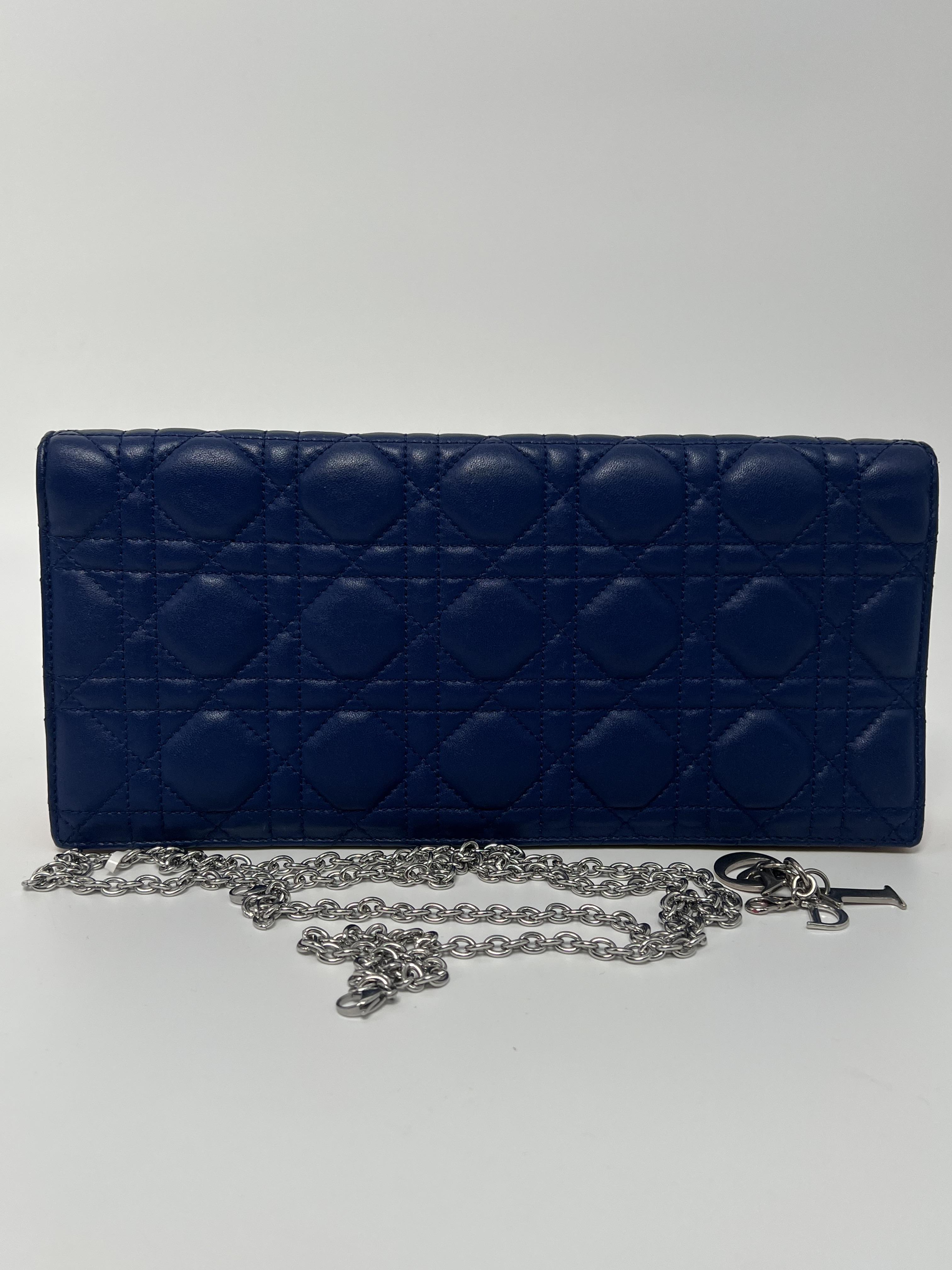 Pre-owned Dior Leather Crossbody Bags authentic cannage quilted chain wallet DR15Fei