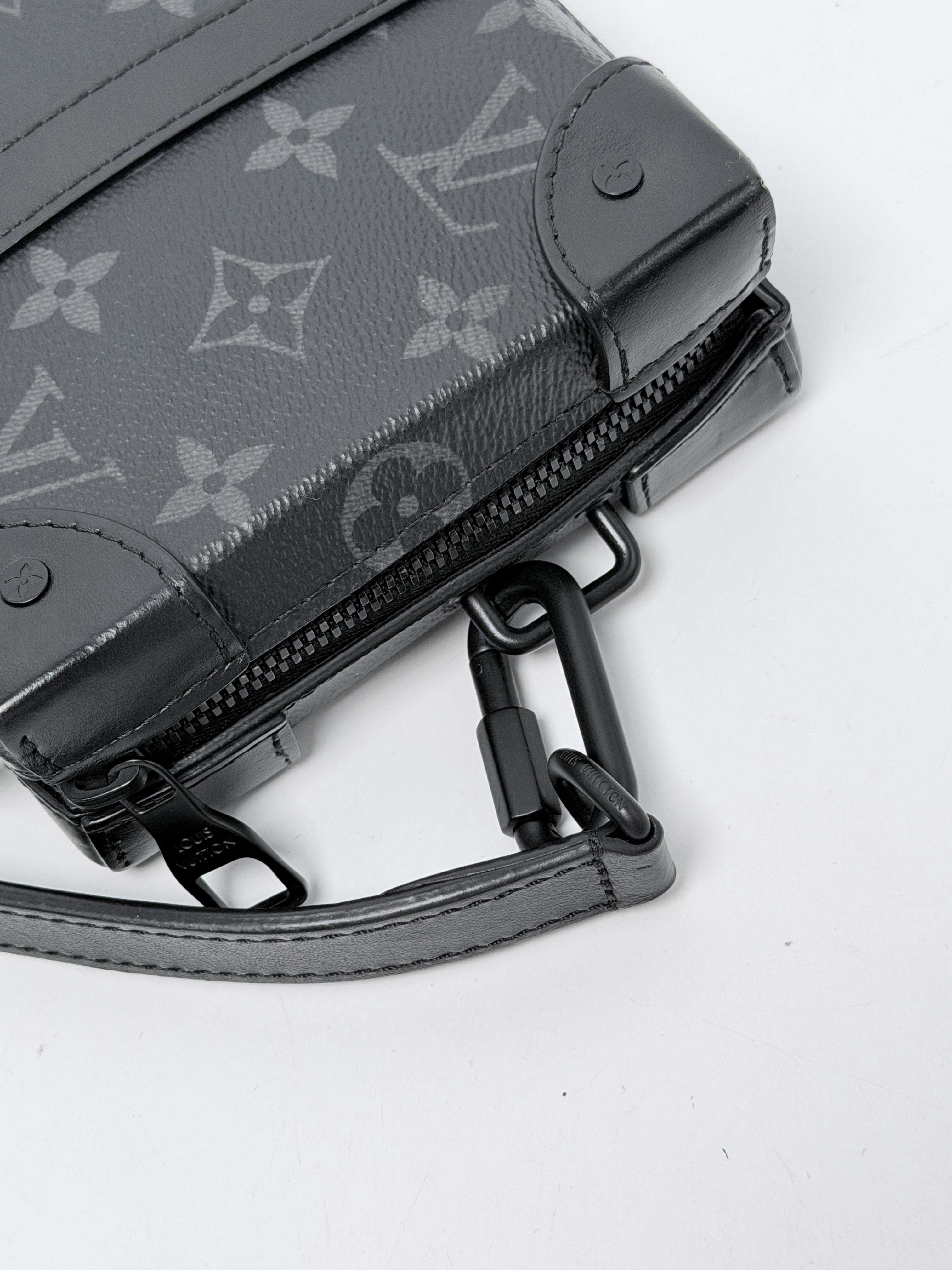 Monogram Eclipse Soft Trunk Wallet Crossbody Bag Black P067LV