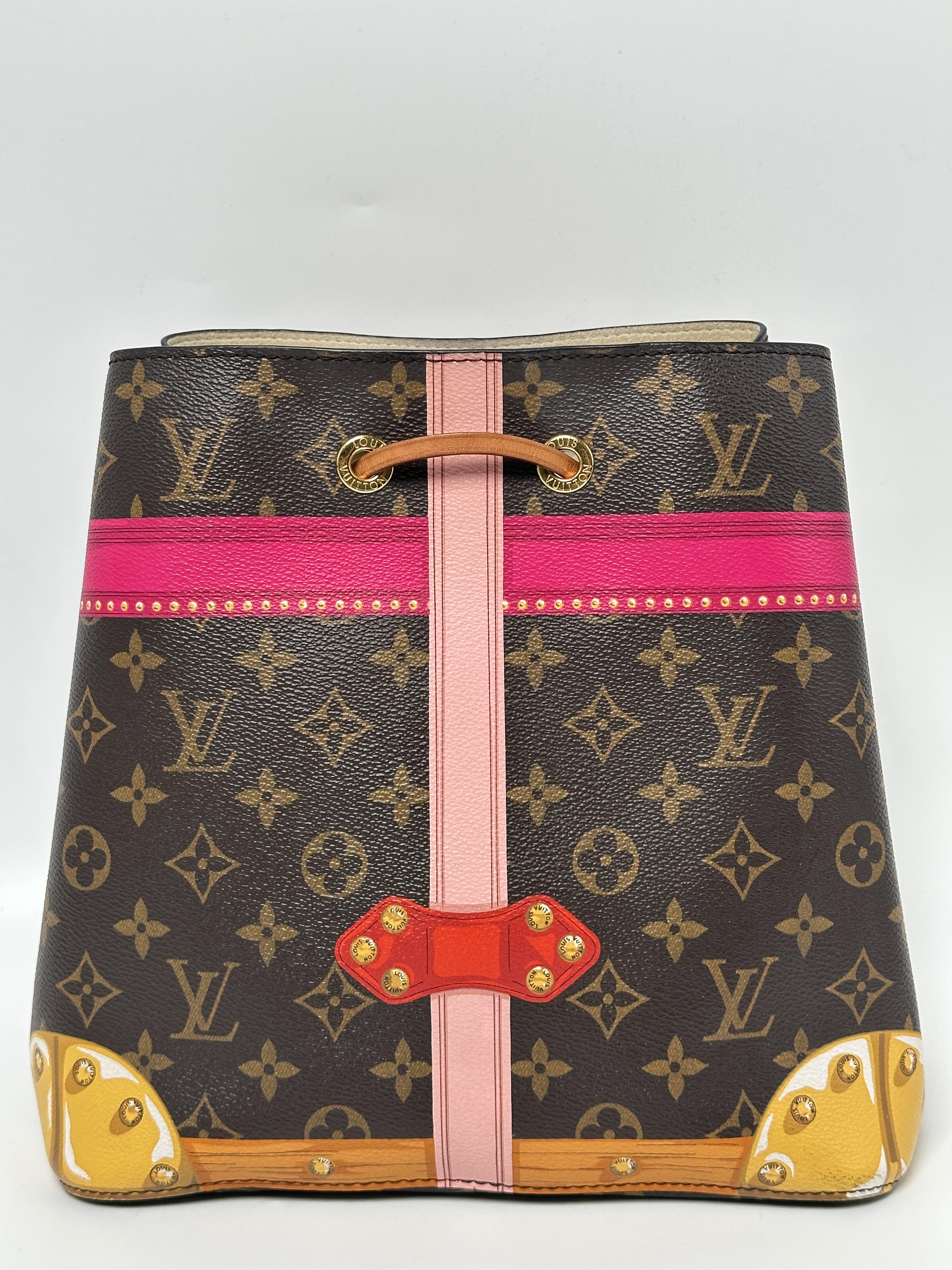 Pre-owned Louis Vuitton canvas Shoulder Bags NéoNoé MM Monogram Trunks Shoulder Bucket Bag JD634LV