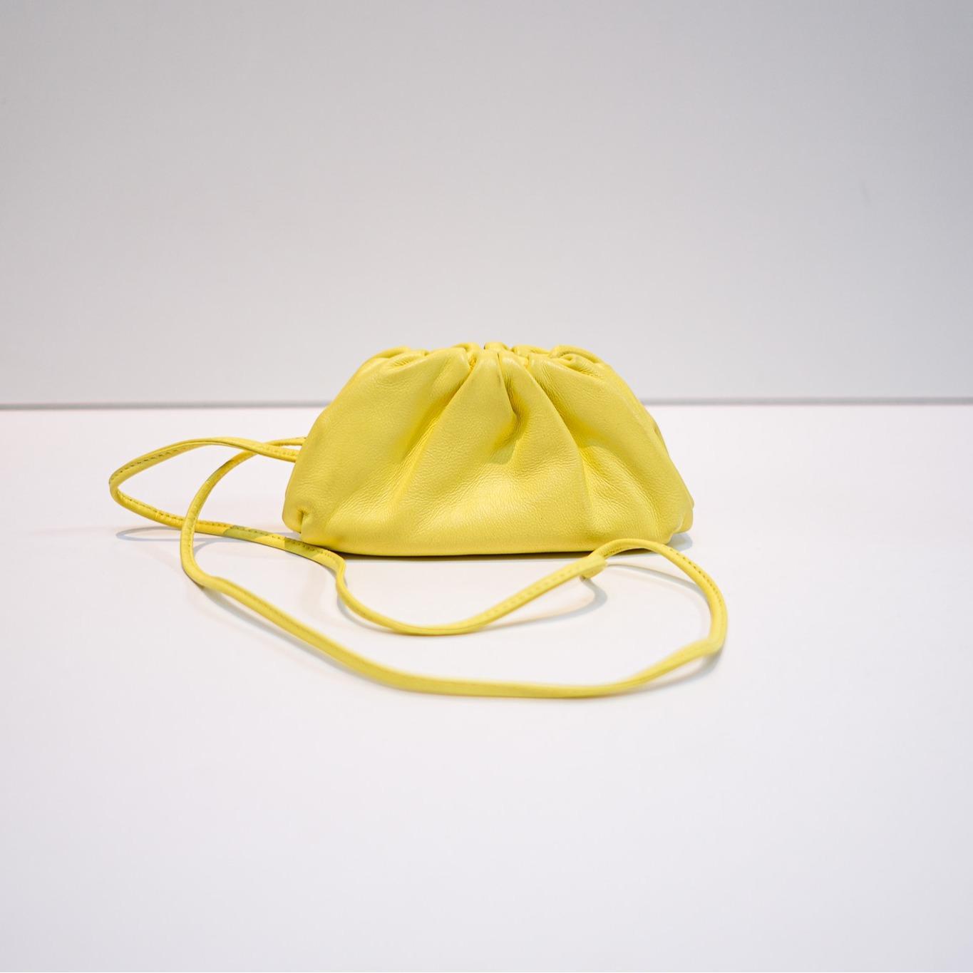 Pre-owned Bottega Veneta Leather Crossbody Bags BV The Pouch Mini Crossbody Bag Yellow BV8BK