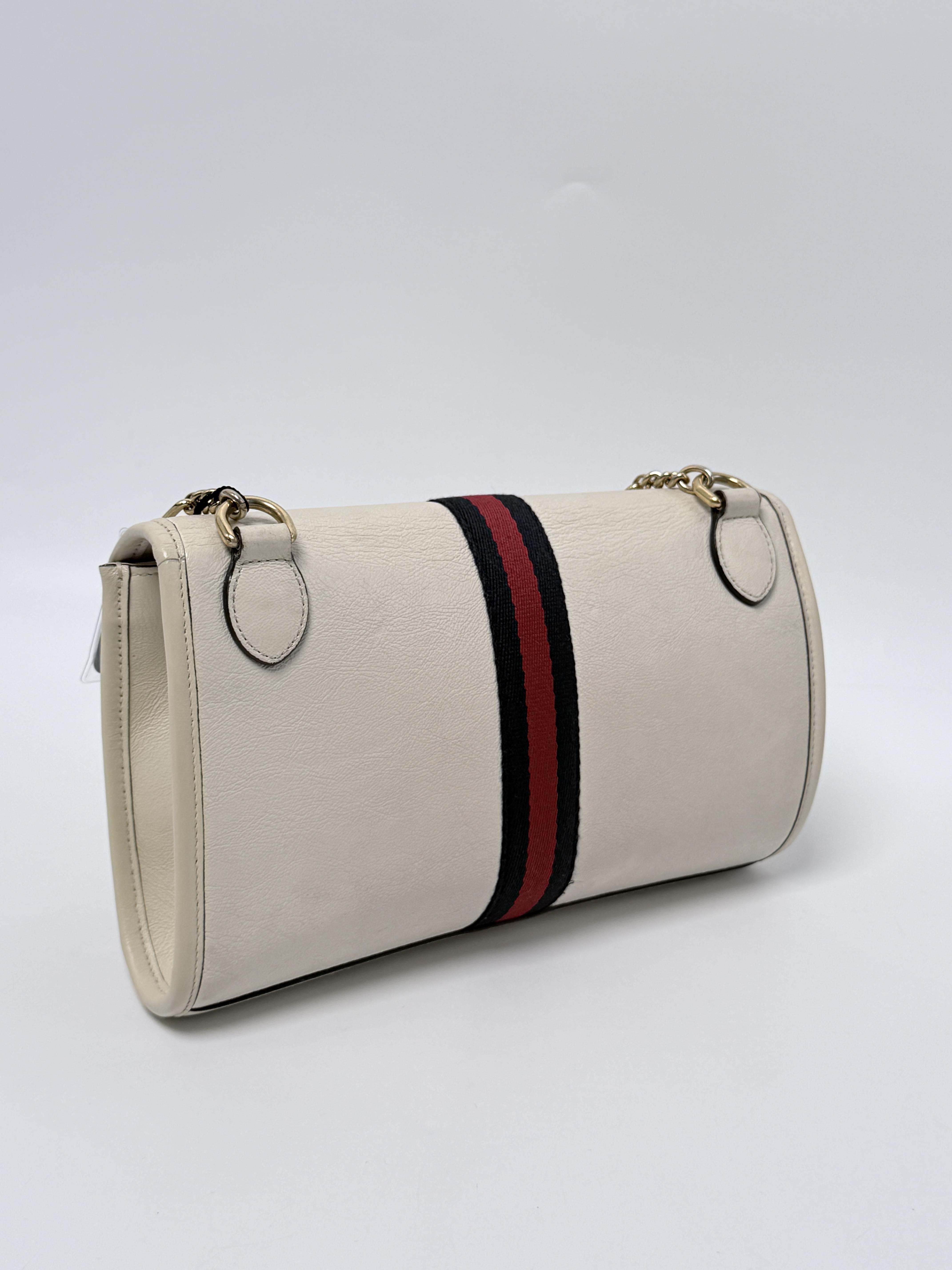 Rajah Small Chain Shoulder Bag White Tiger Web Crossbody JD1364GG