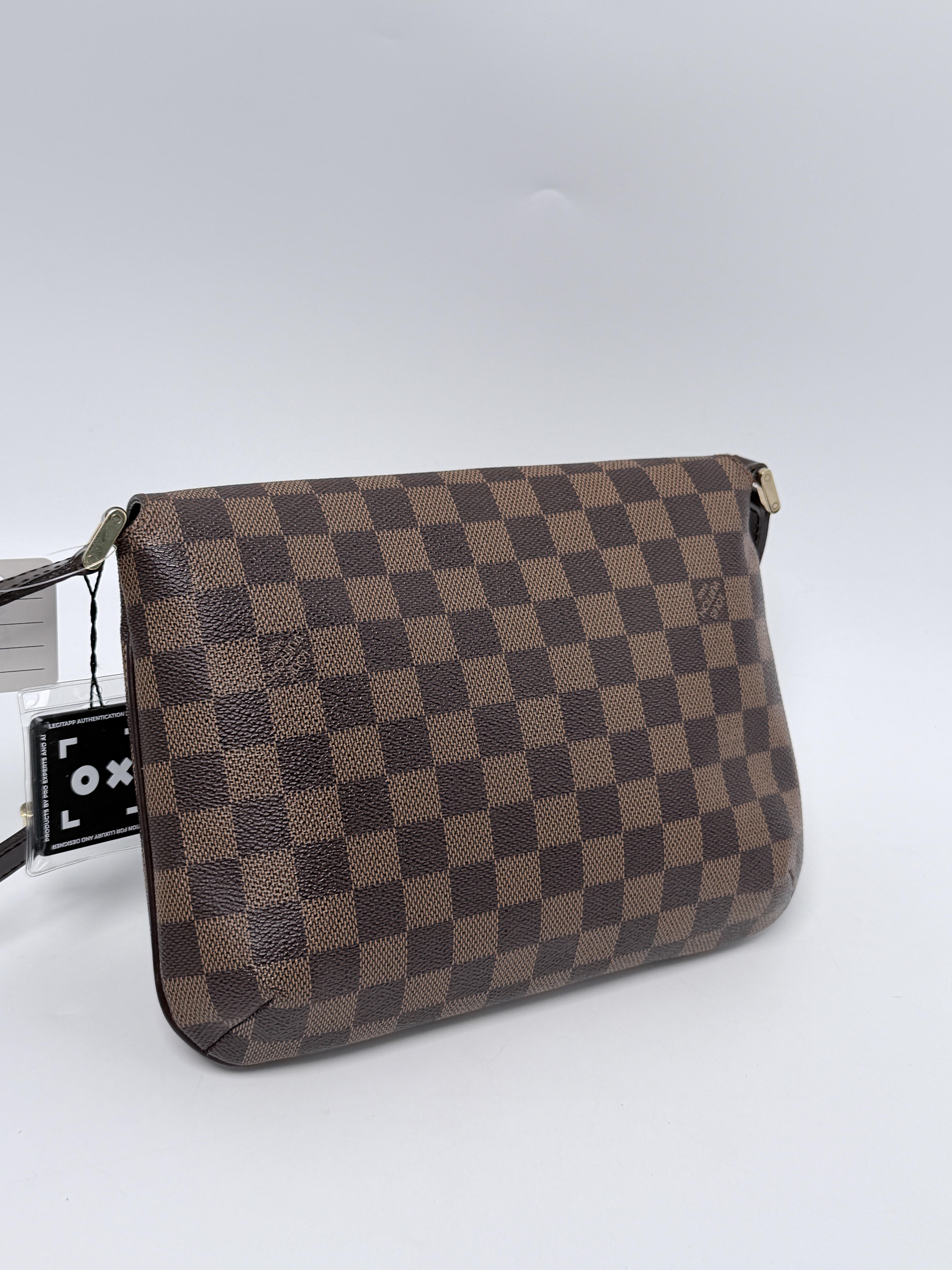 Musette Salsa Damier Ebene Shoulder Bag Flap Crossbody XU042LV