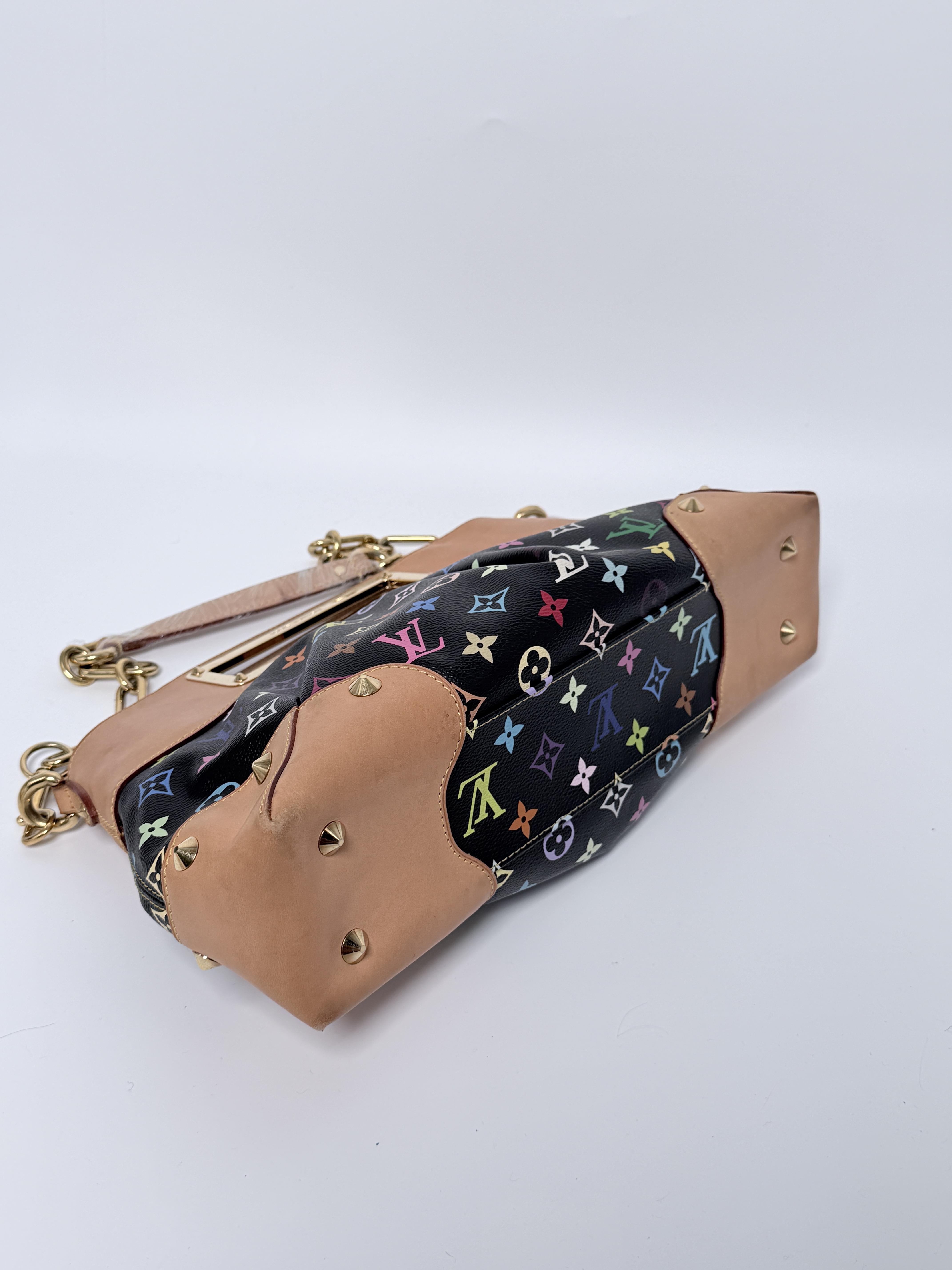 Pre-owned Louis Vuitton Canvas Shoulder Bags Monogram Multicolore Judy MM Chain Shoulder Handag Top Handle Bag JA207LV