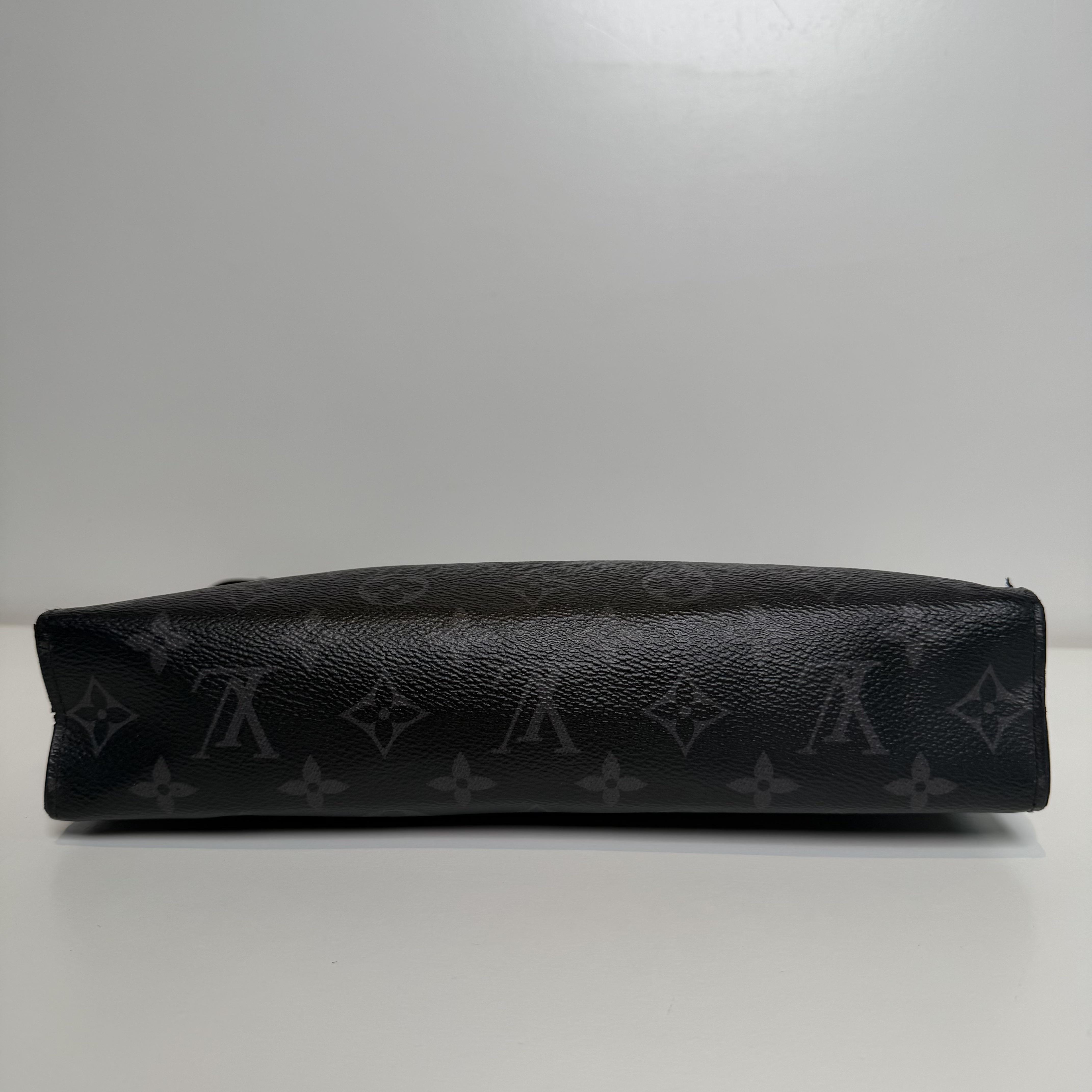 Pre-owned Louis Vuitton canvas Clutches & Wristlets Monogram Eclipse Pochette Voyage JX LV55