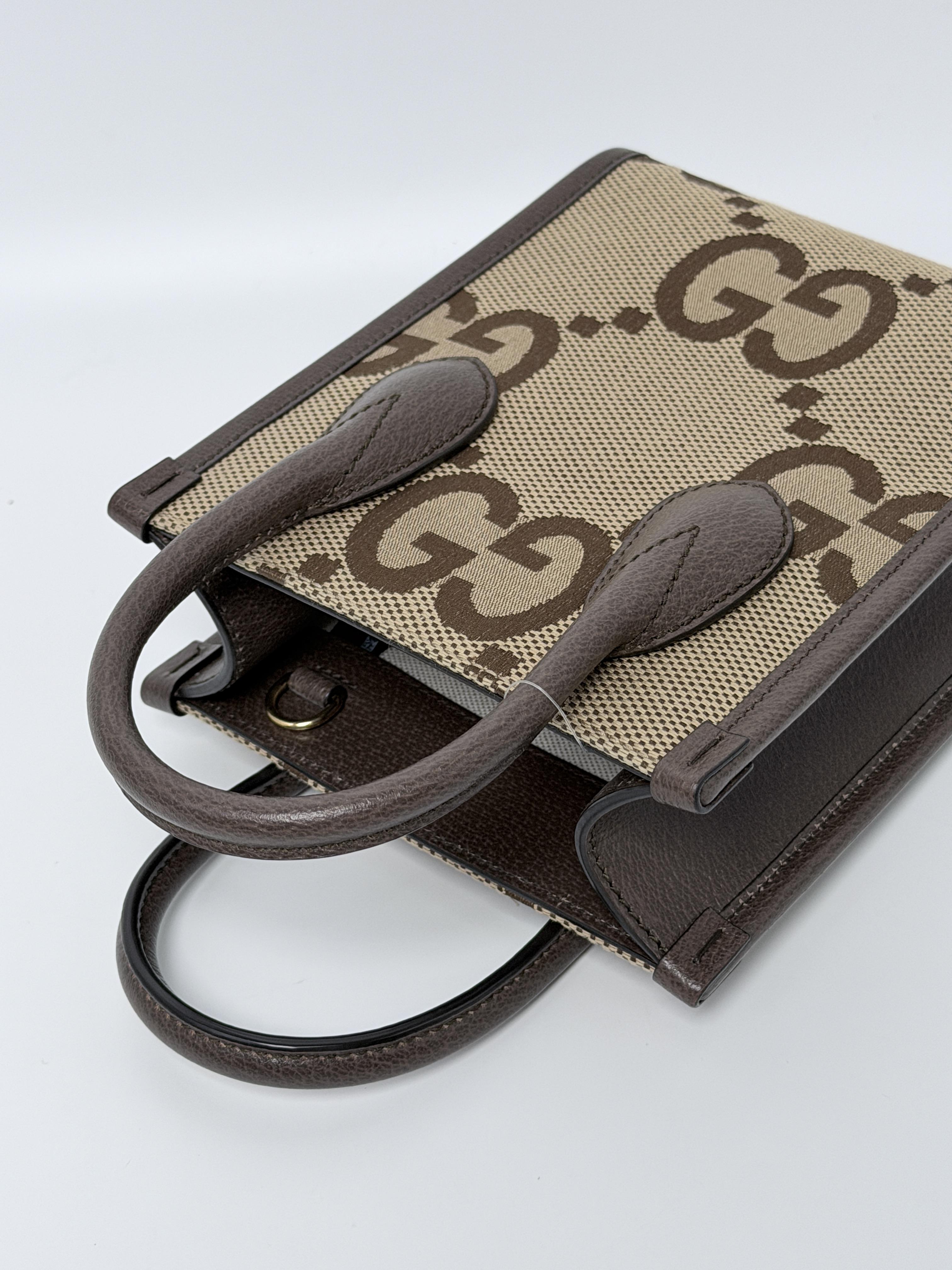 Pre-owned GUCCI canvas Tote Bags Jumbo GG Mini Tote Shoulder Bag ZS084GG