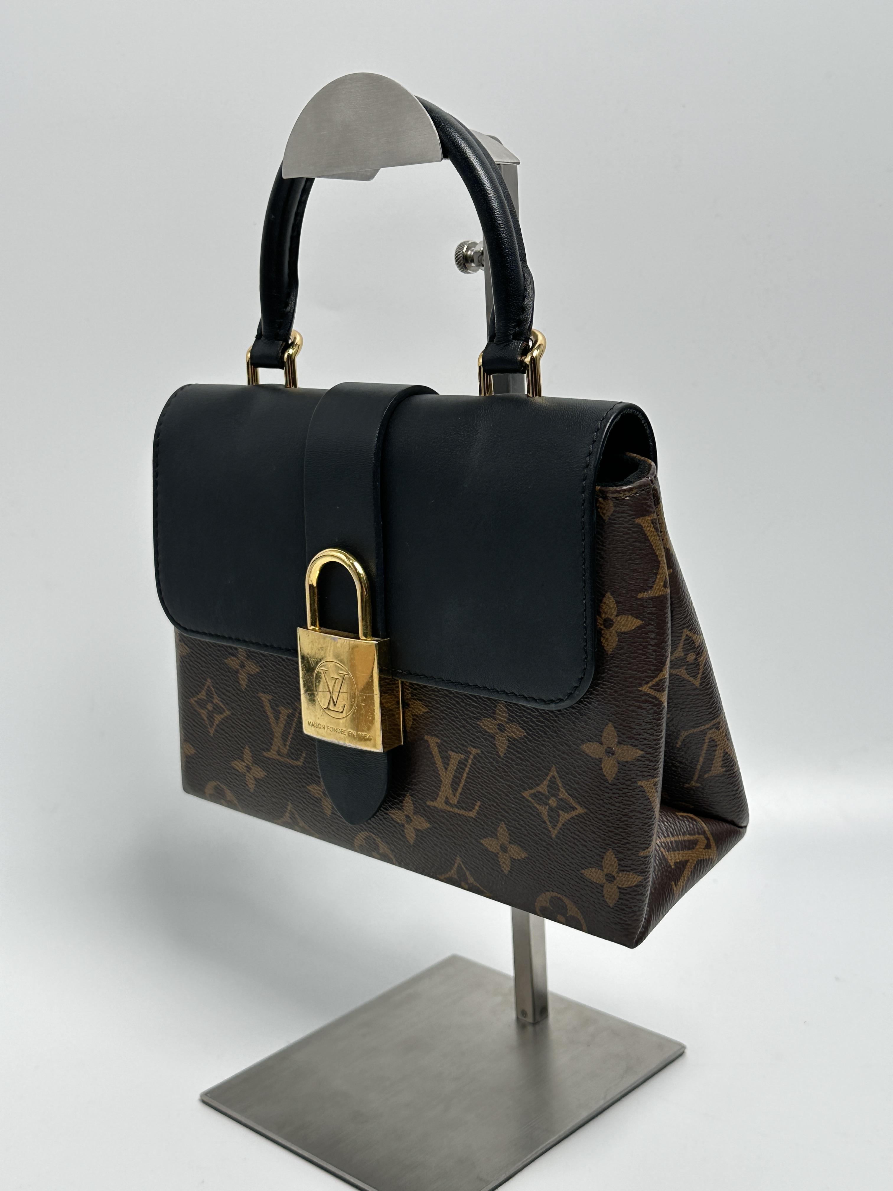 Pre-owned Louis Vuitton leather Shoulder Bags Locky BB Monogram Top Handle Bag – Black JD398LV