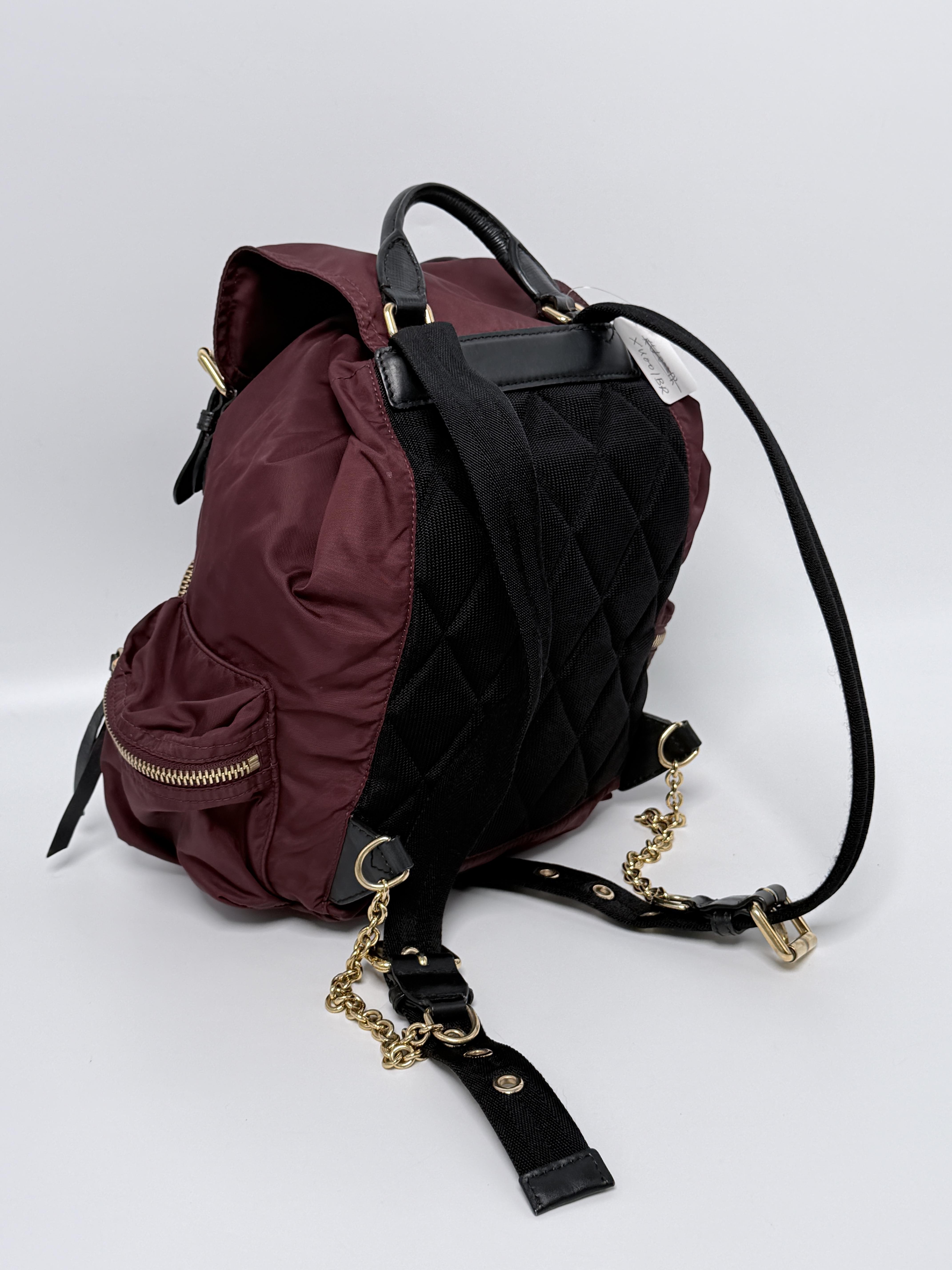 The Medium Rucksack in Technical Burgundy Drawing Backpack XU001BR