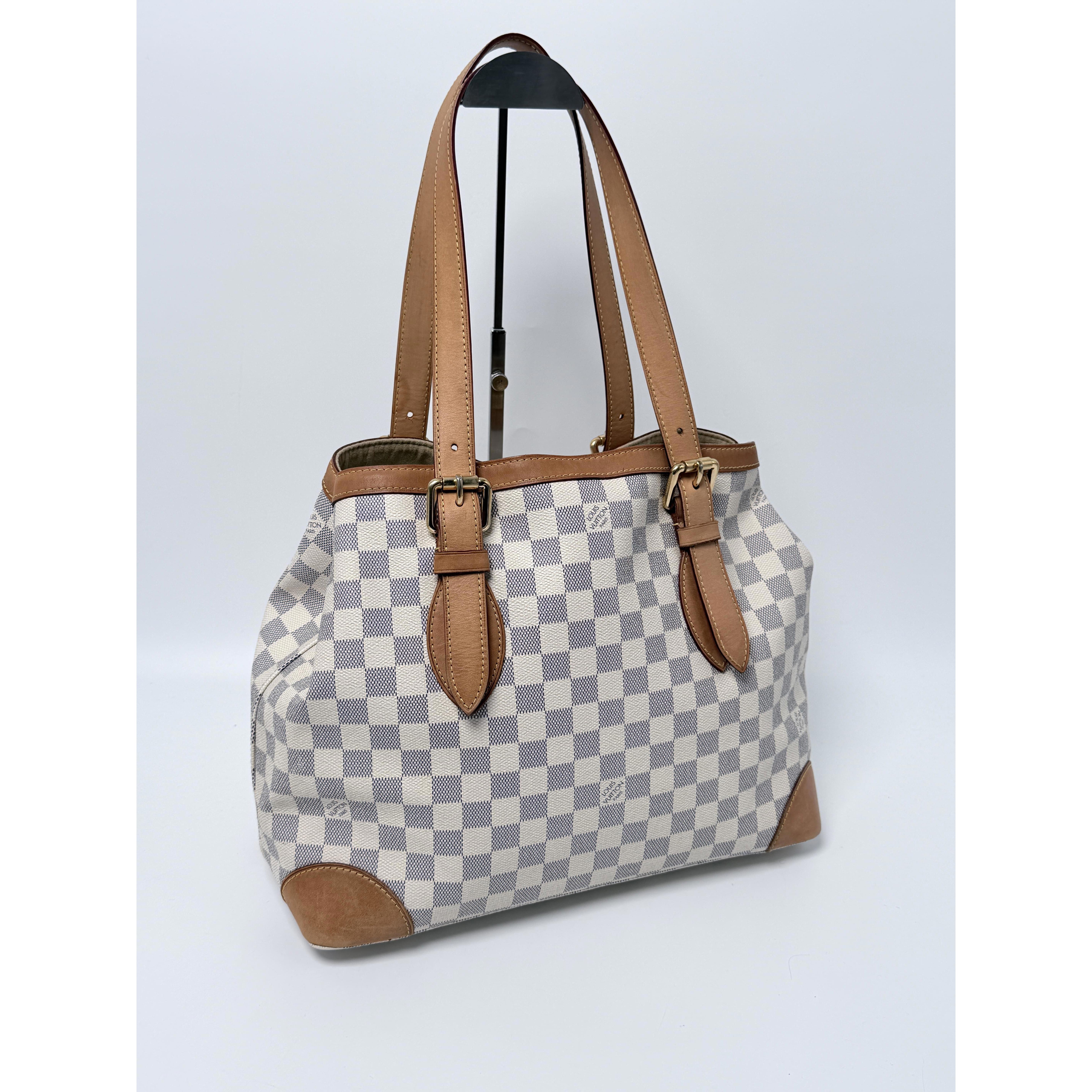 Pre-owned Louis Vuitton Canvas tote bags Damier Azur Hampstead MM Shoulder Handbag Handbag Tote Bag YMLV127