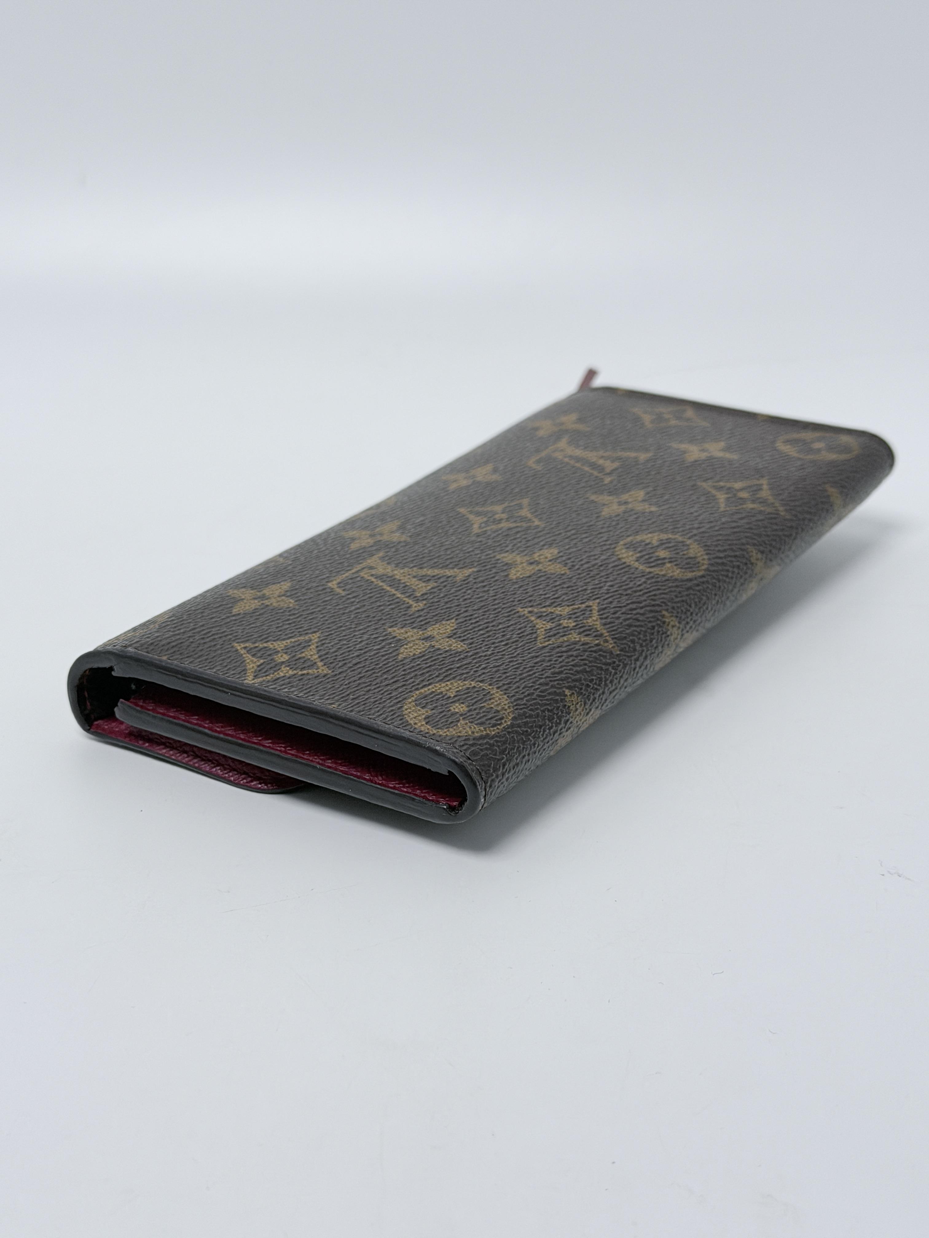 Emilie Wallet Monogram Fuchsia Pink Long Bifold Clutch JD1533LV