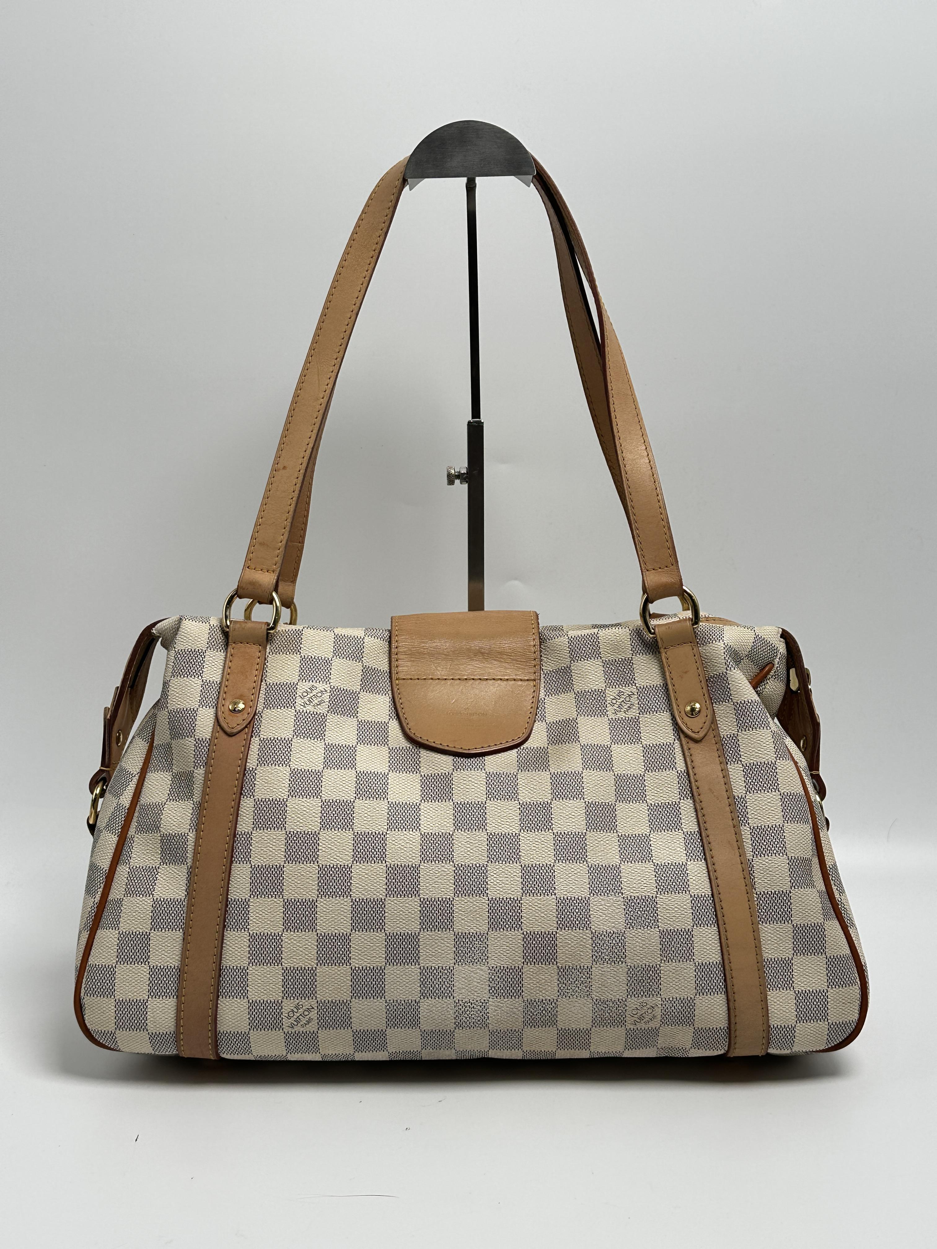 Pre-owned Louis Vuitton canvas Shoulder Bags Damier Azur Stresa PM Shoulder Bag JE437LV