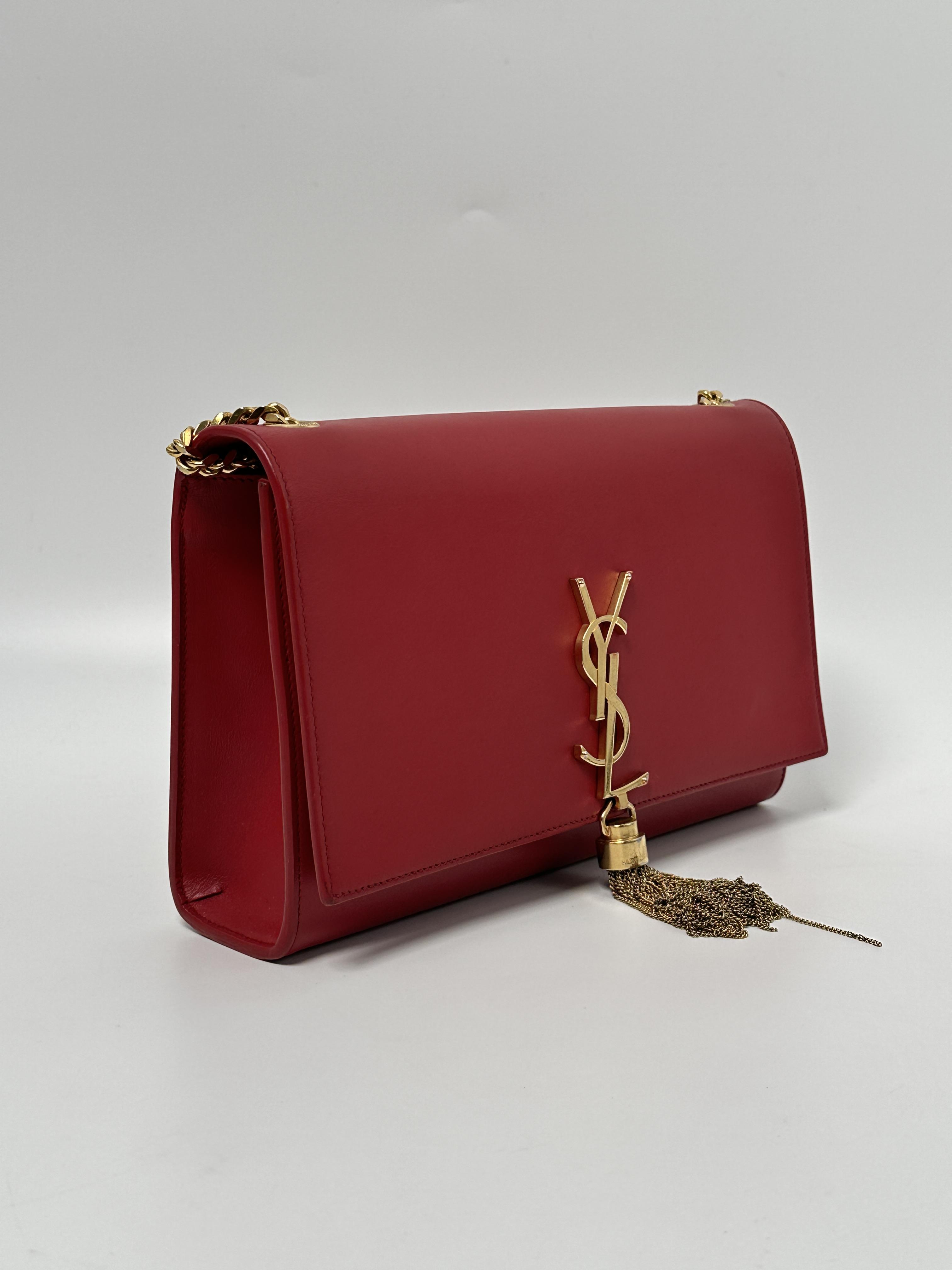 Saint Laurent Red Kate Tassel Shoulder Bag JD138Y
