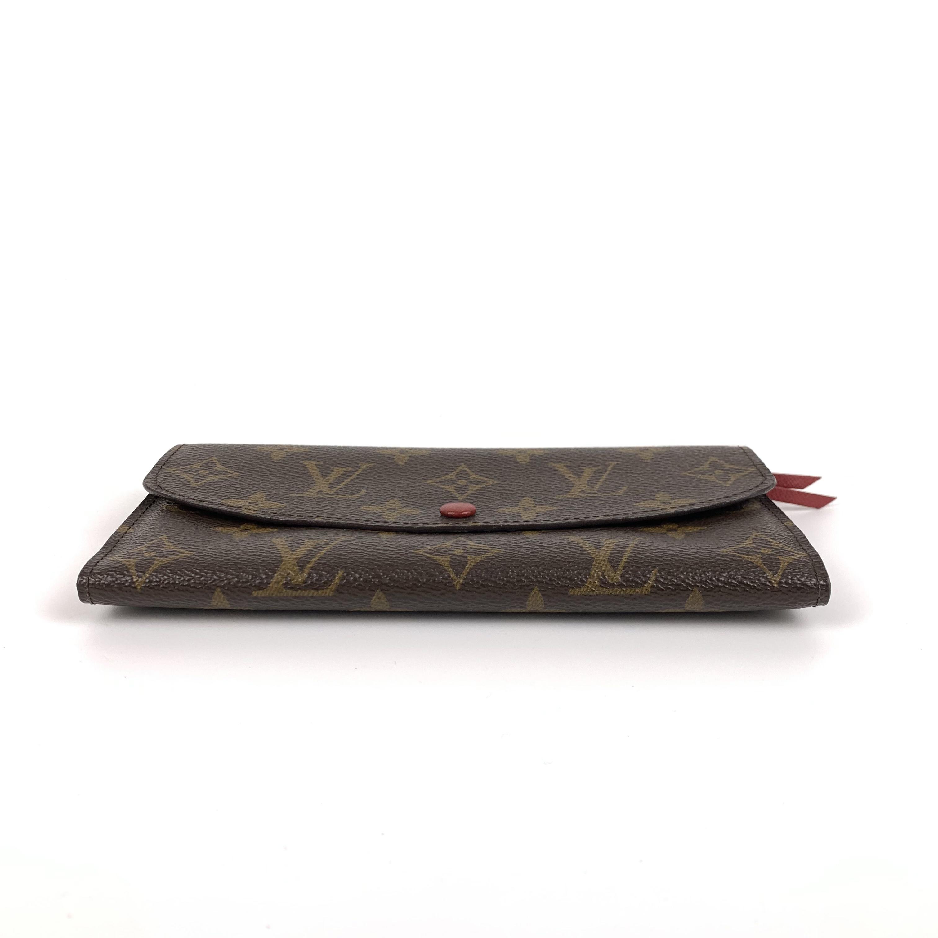 Monogram Brown Canvas Red Snap Flap Wallet，SH183 CA0154