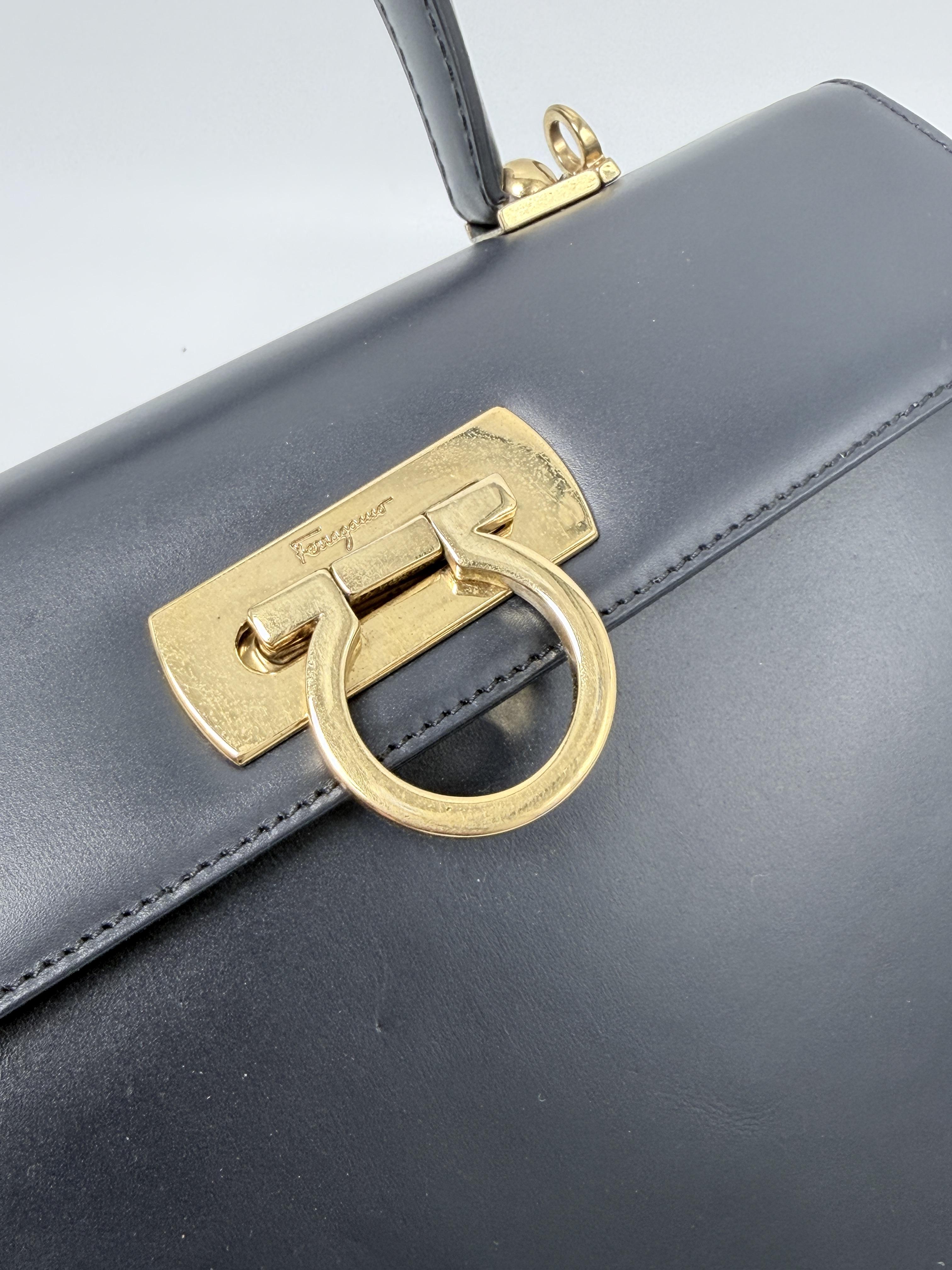 Ferragamo Iconic Medium Gancini Top Handle Bag JD1379FG