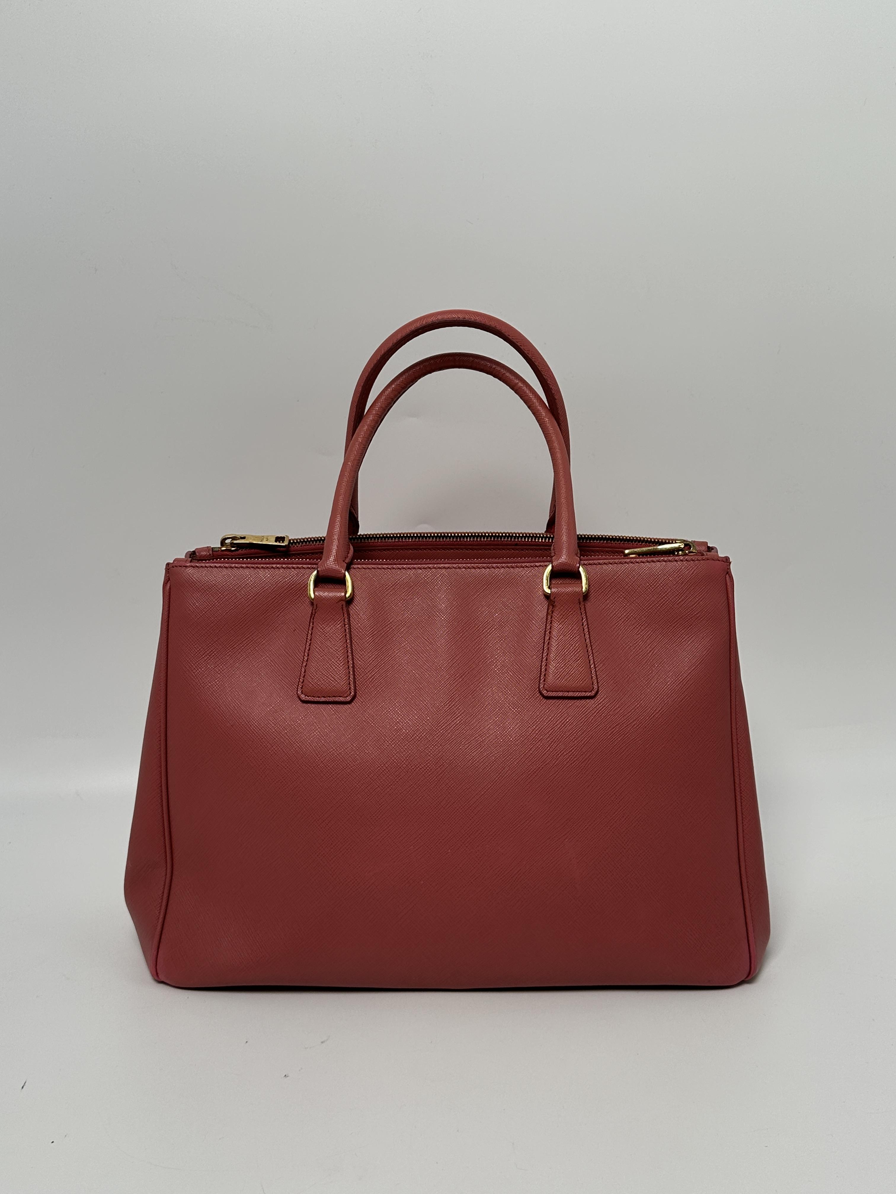 Pre-owned PRADA Saffiano Leather Tote Bags Galleria Double Zip Tote Bag Authentic JA931PR