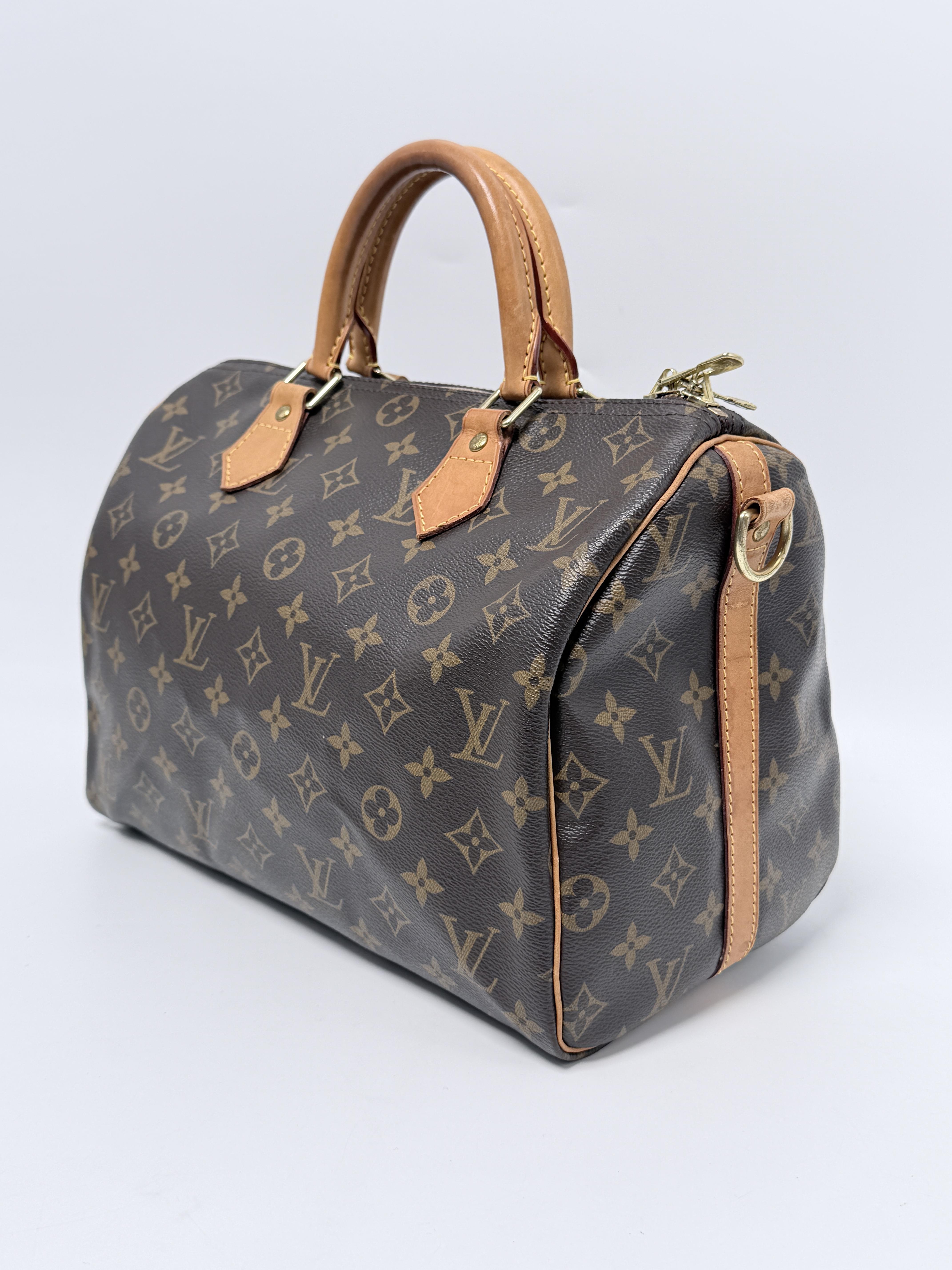 Speedy Bandouliere 30 Monogram Crossbody Shoulder Bag LV XU037LV