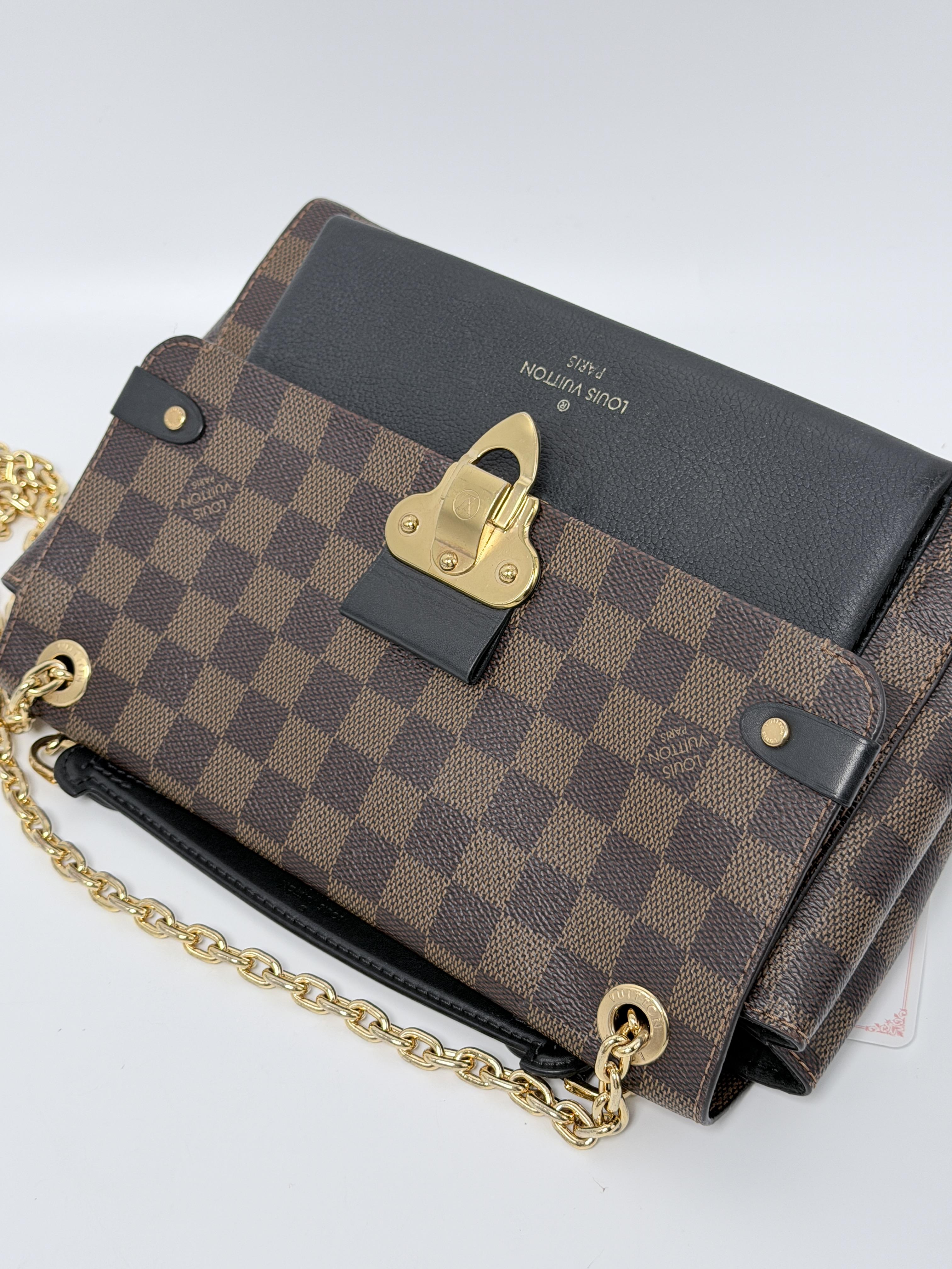 Pre-owned Louis Vuitton Canvas Shoulder Bags Damier Ebene Vavin PM Shoulder Handbag Crossbody Bag Black ZS152LV