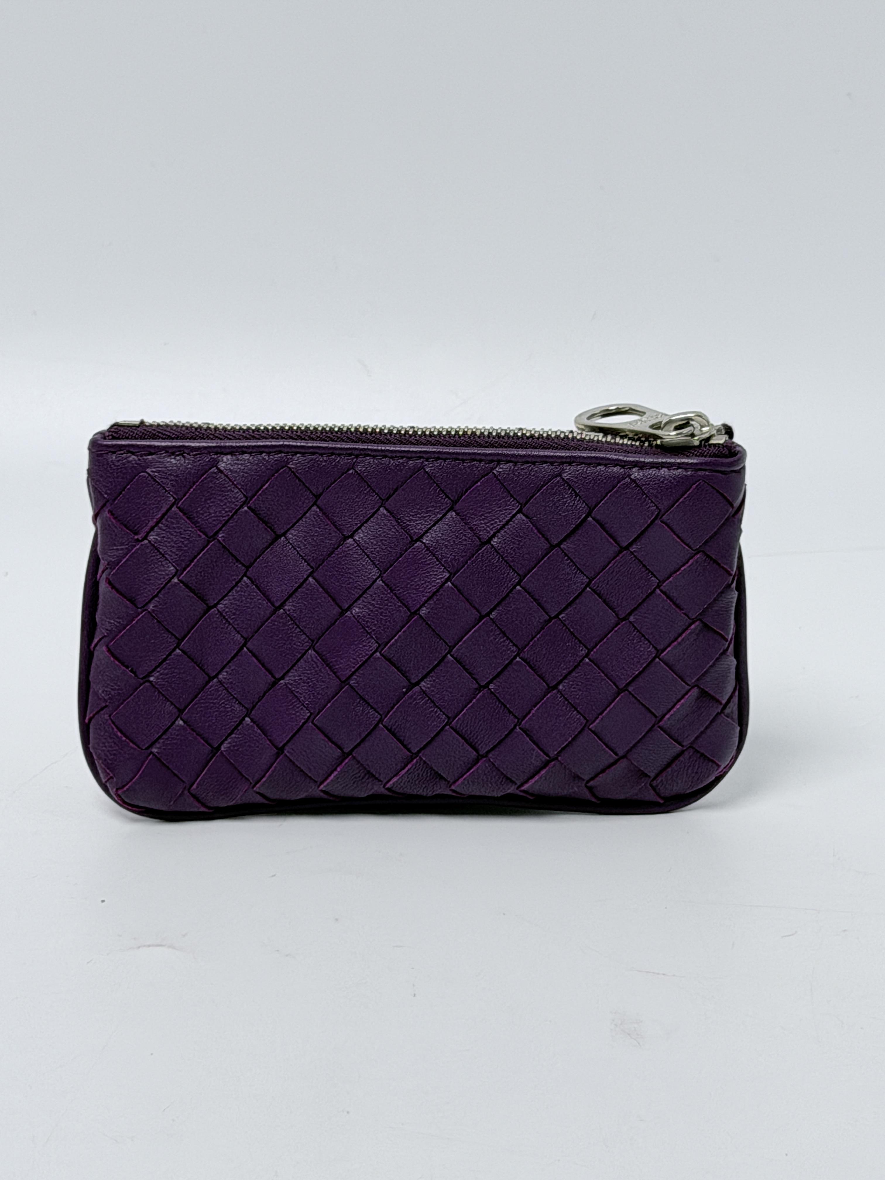 Intrecciato Key Pouch Coin Case Mini Wallet Purple JP002BV