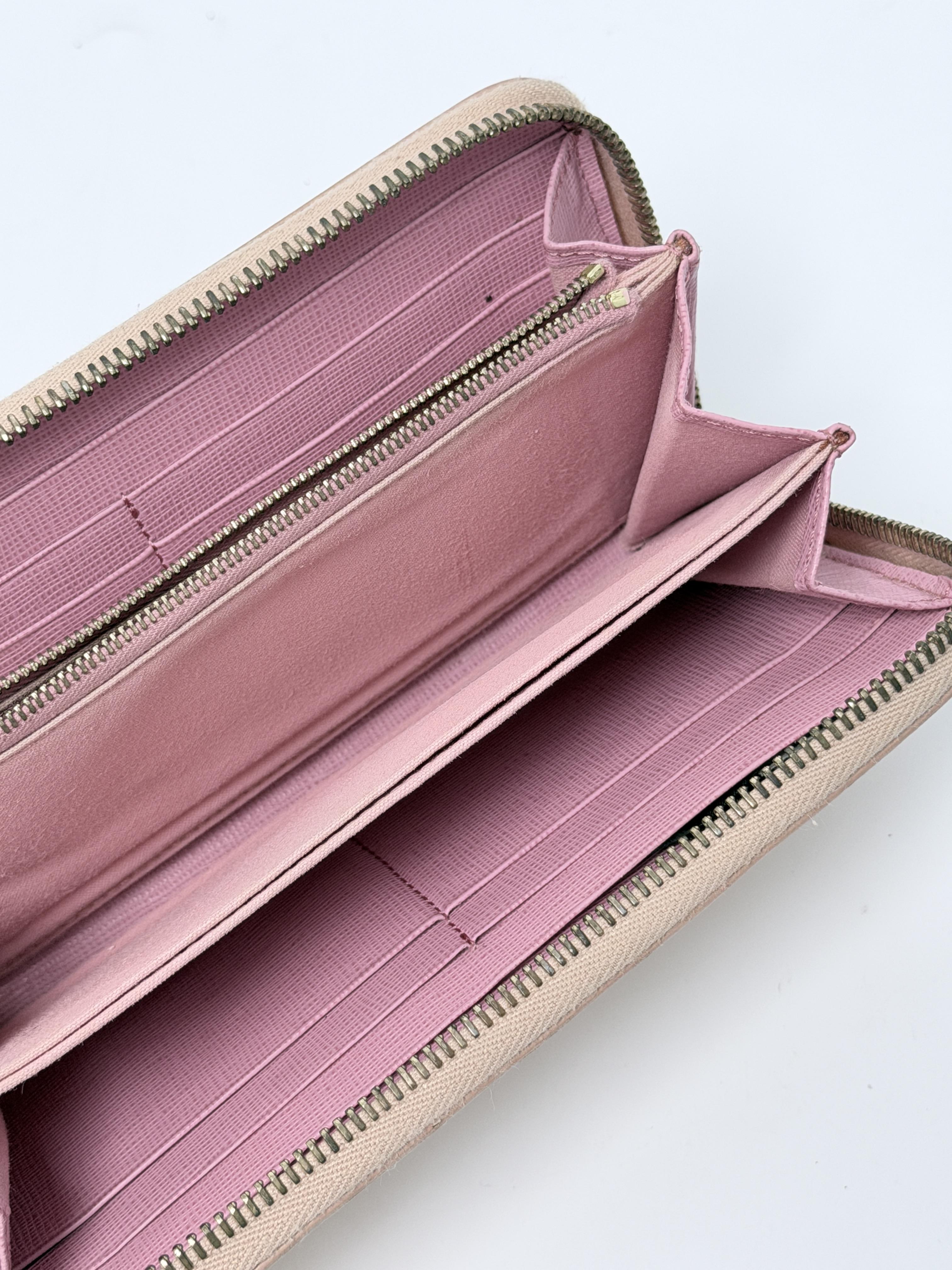 Pink Multicolor Grained Bugs Monster Zip Around Wallet JD1418FD