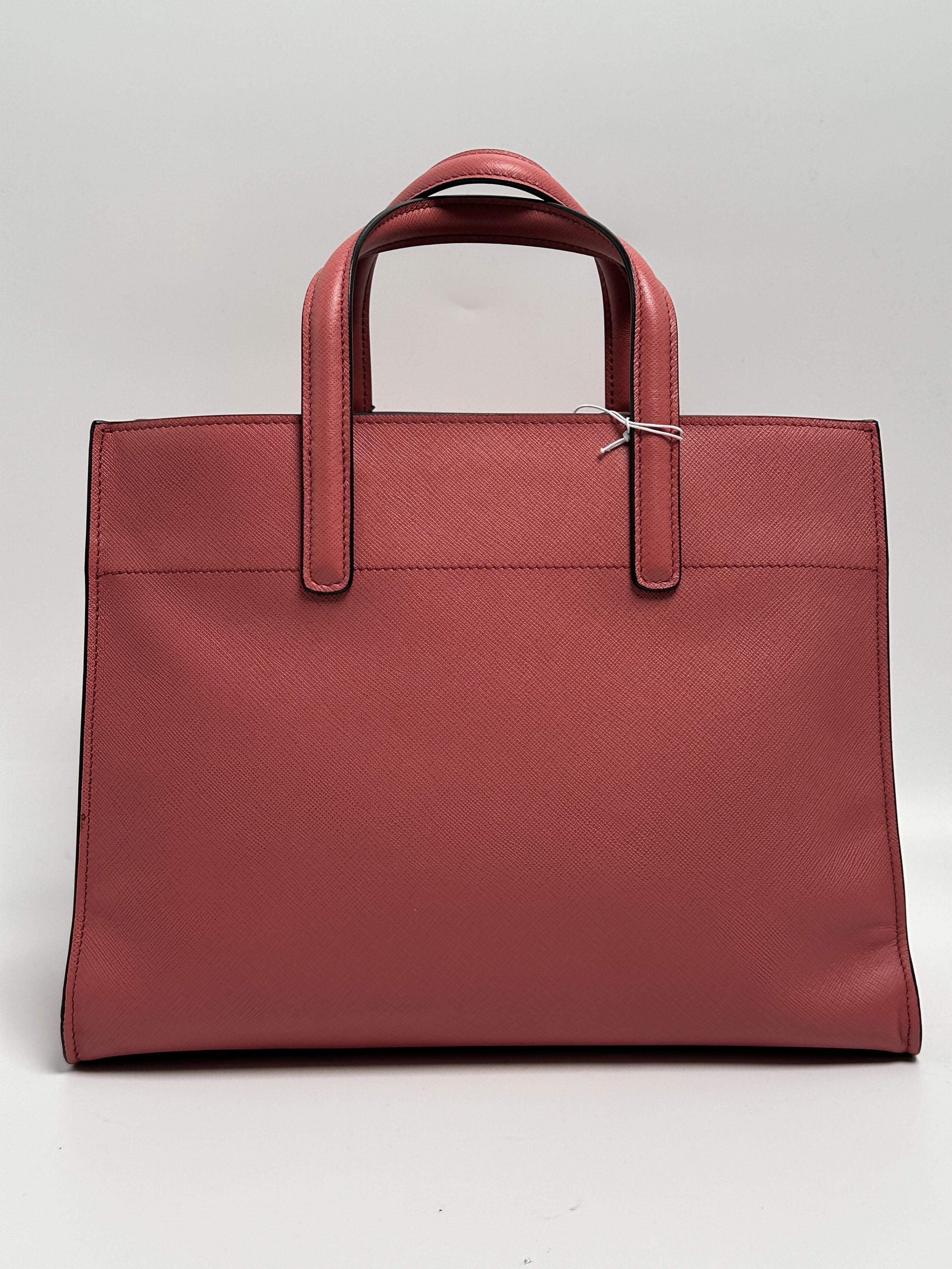 Saffiano Lux Tote Bag – Pink Top Handle Tote SH399PR