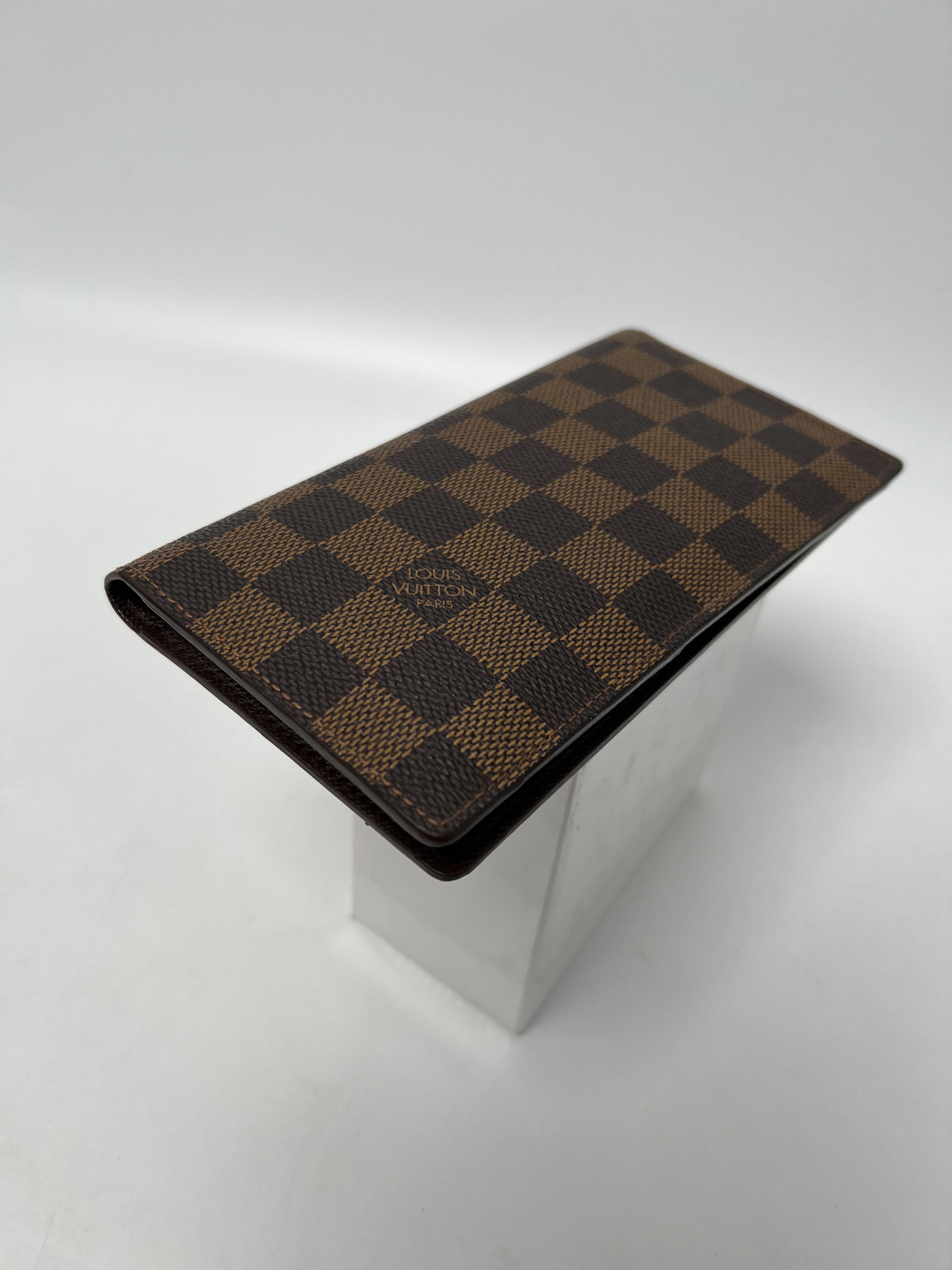 Damier Ebene Brazza Long Wallet Brown Coated Bifold Wallet JA1400LV