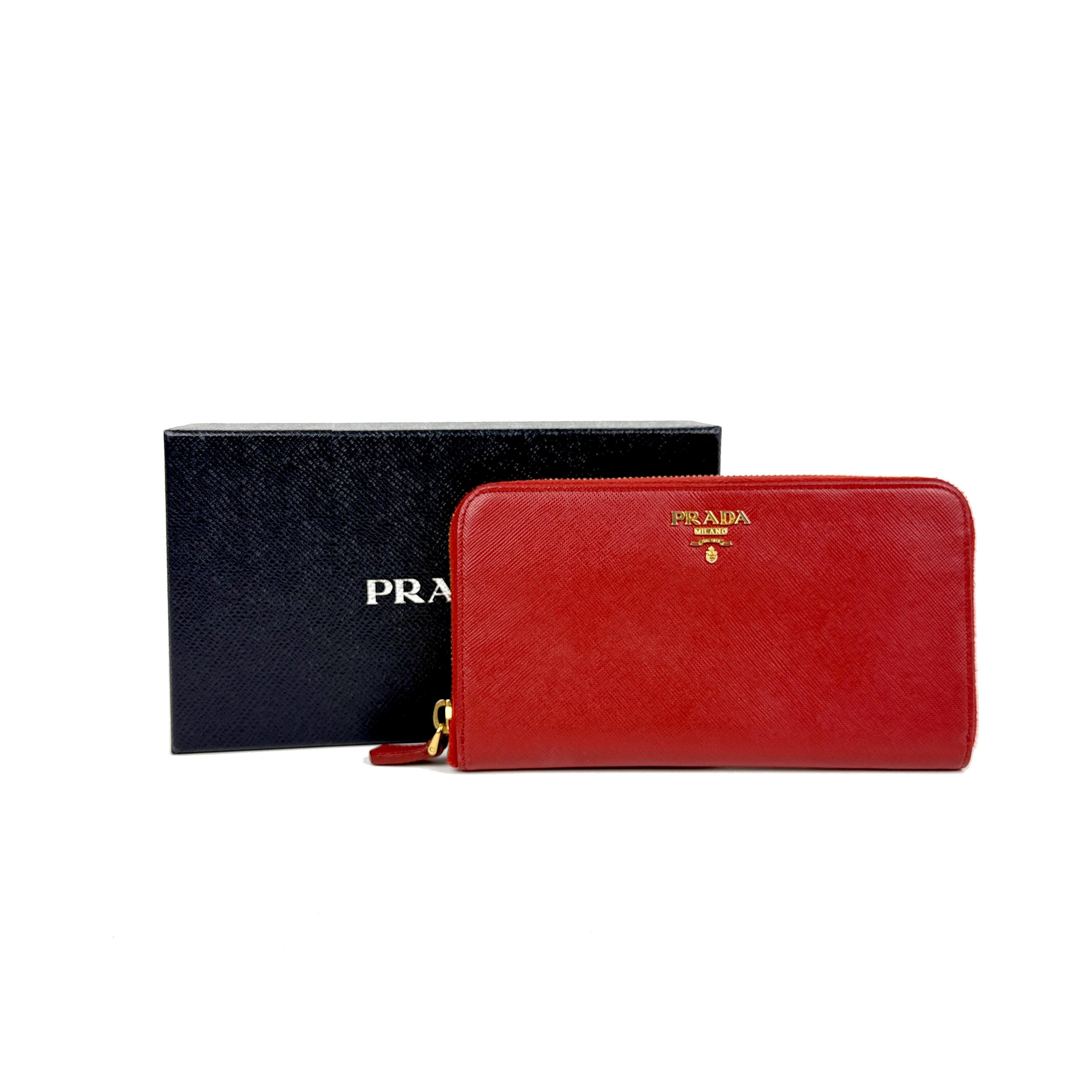 Saffiano Red Zip Wallet/Card Holde，SH88