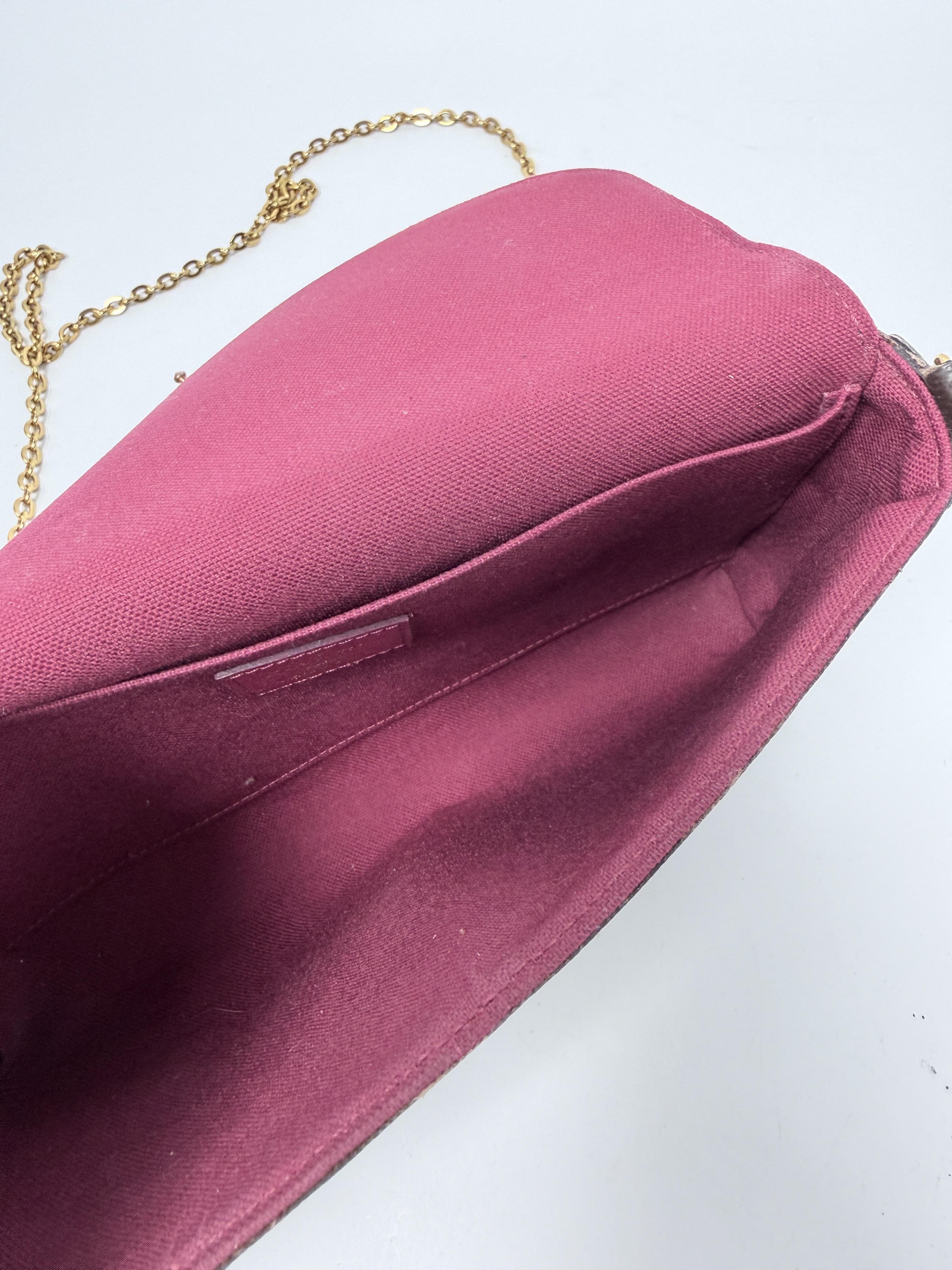 Monogram Pochette Félicie 3 in 1 Chain Wallet Bag Fuchsia Pink XU061LV