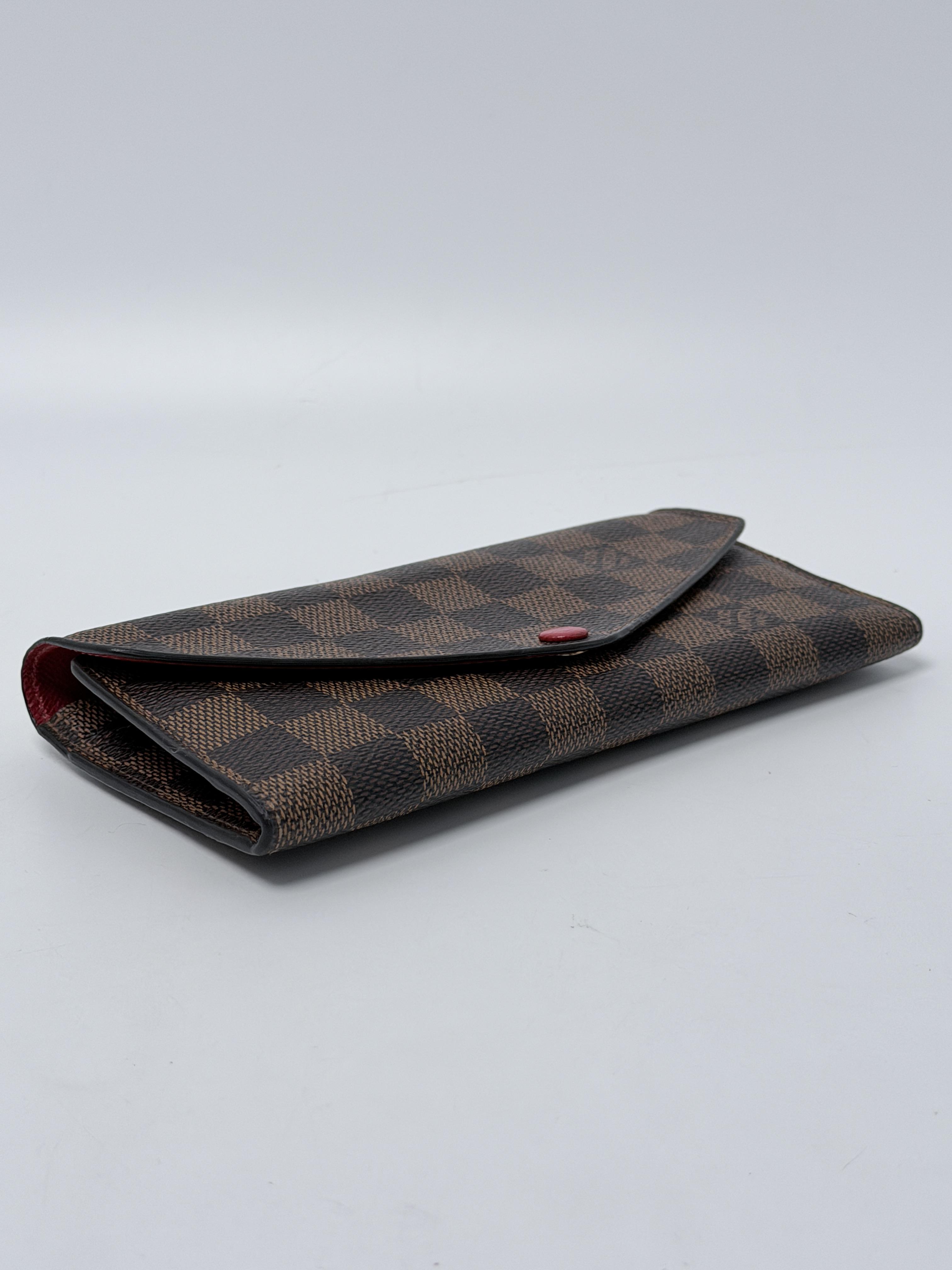 Josephine Wallet Damier Ebene Rouge Red Flap Long Clutch JD1627LV