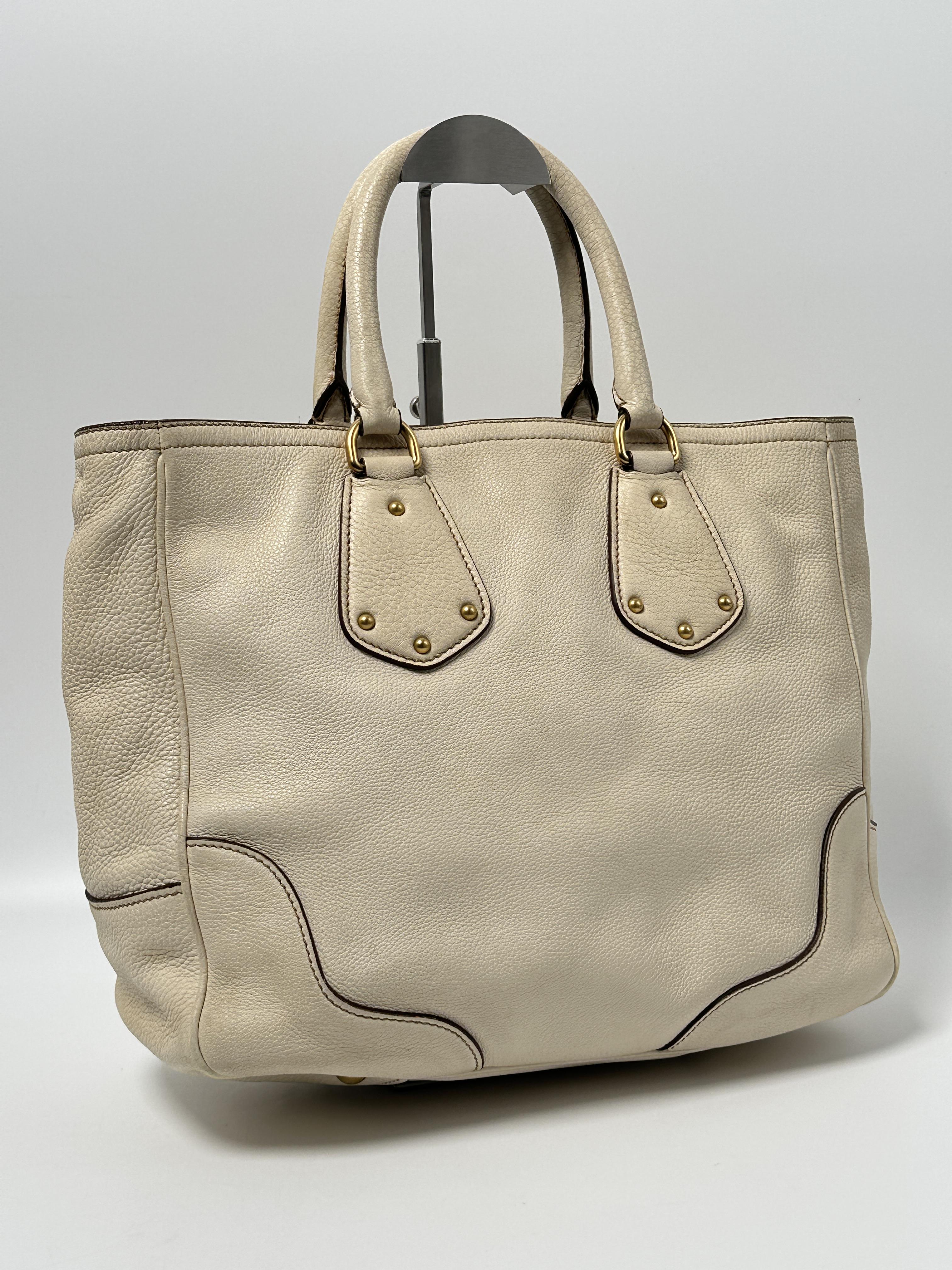 Ivory Tote Shoulder Bag Top Handle Handbag JE632PD