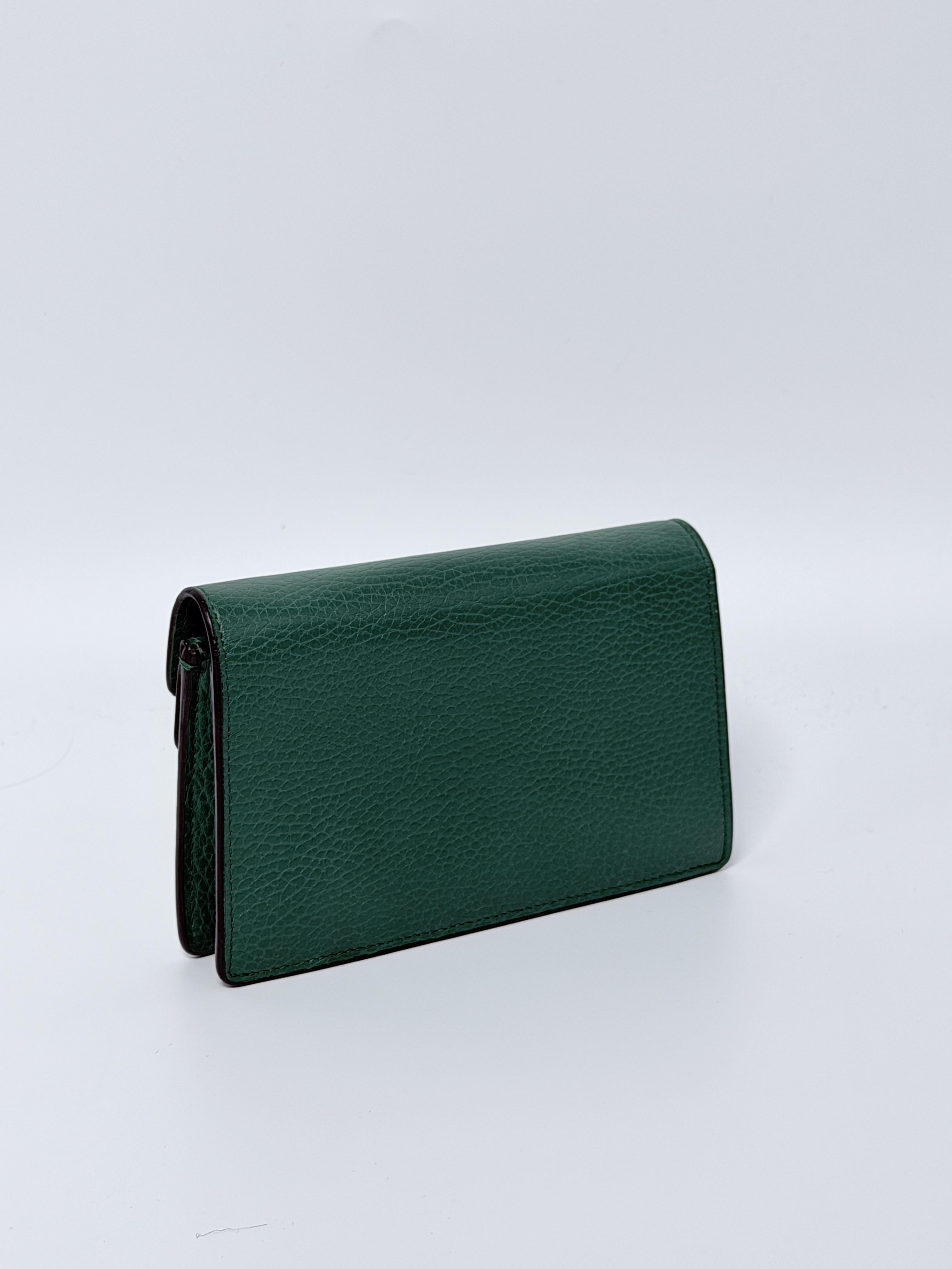 Pre-owned GUCCI GG Leather Crossbody Bags Authentic Gucci Dollar Emerald Green Crystal Super Mini Dionysus Shoulder Bag Chain Crossbody Handbag JD105GG