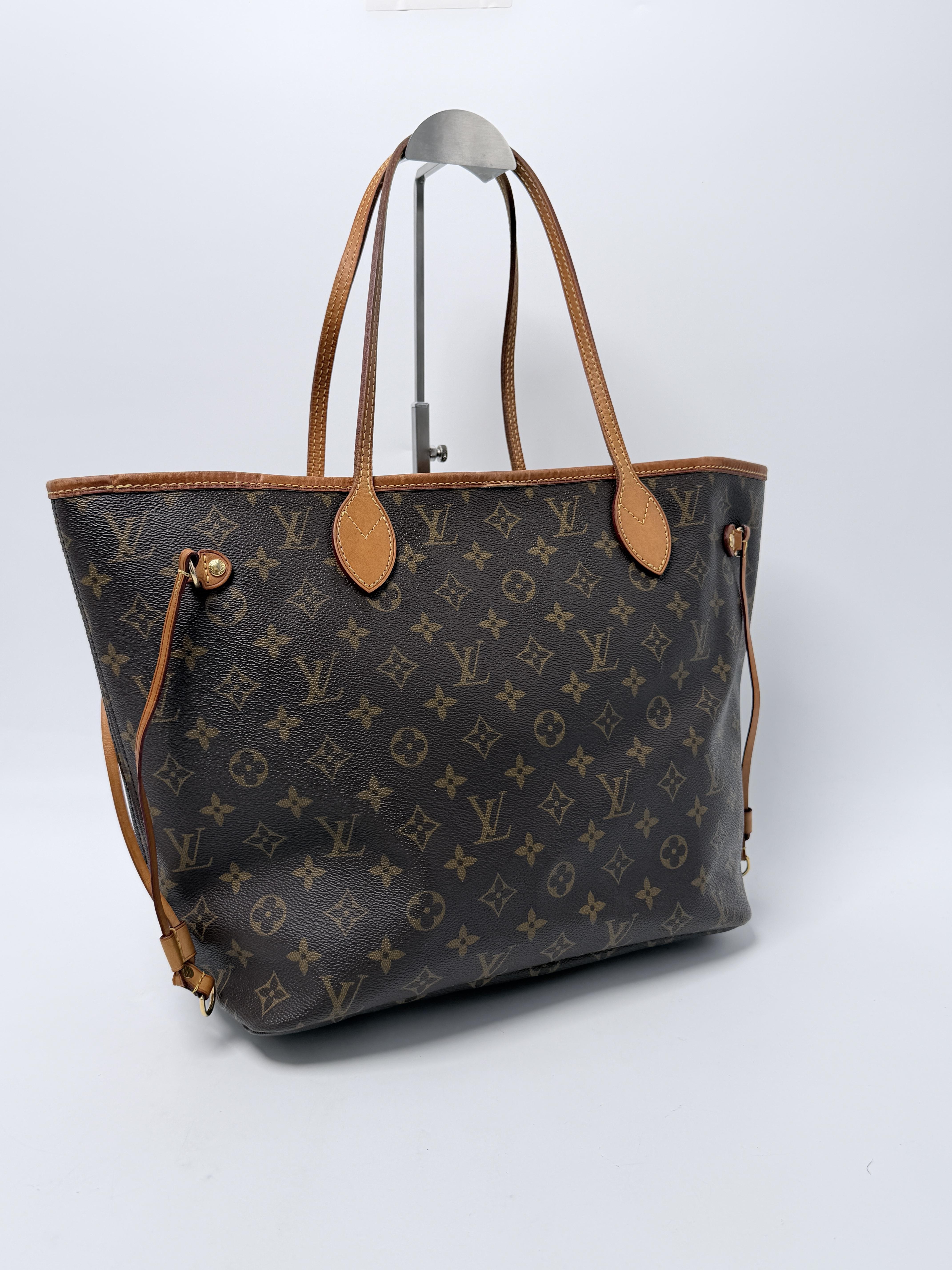Neverfull MM Monogram Shopper Tote Bag Shoulder Handbag JE804LV