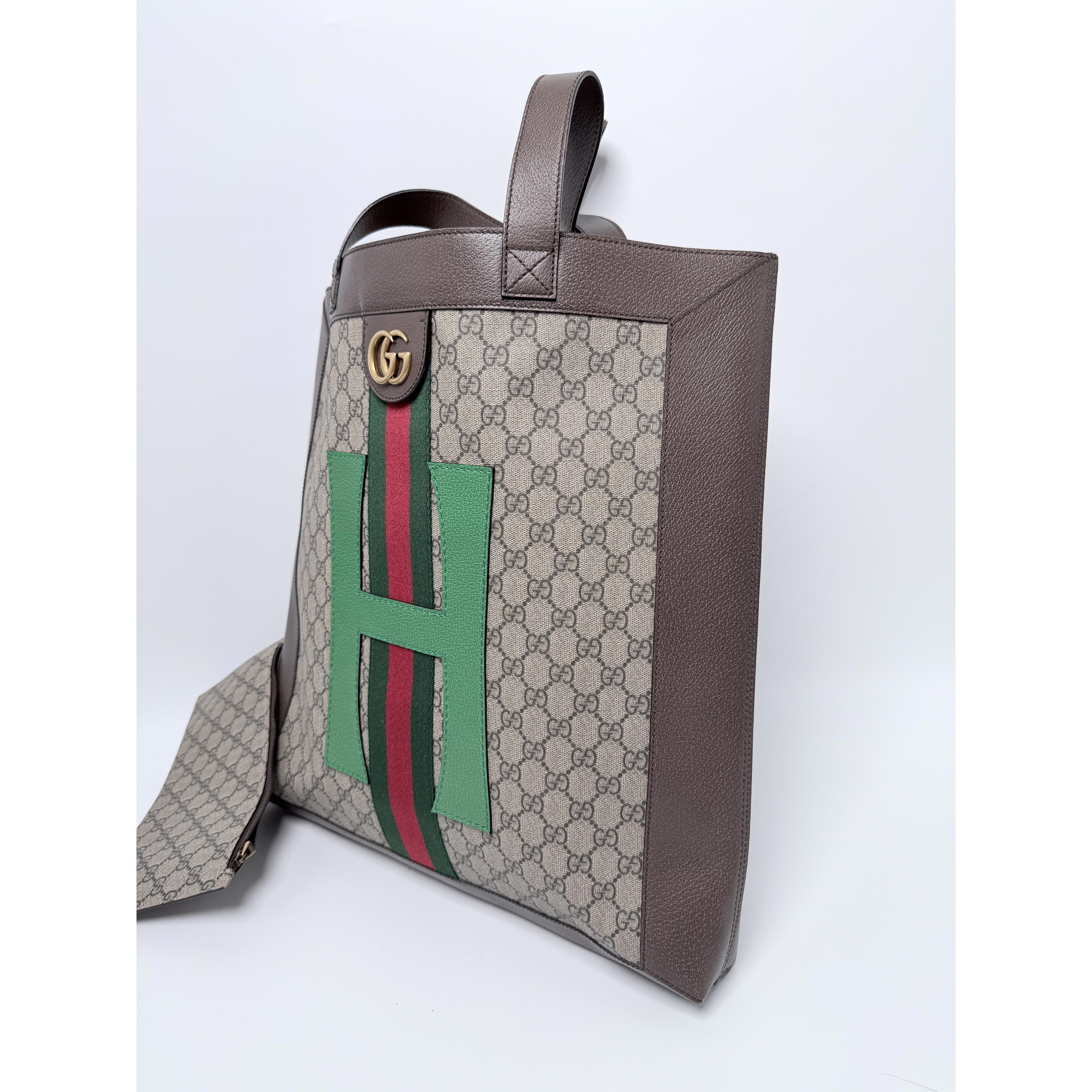 Pre-owned GUCCI gg Canvas Tote Bags Gucci DIY Ophidia GG Supreme Large Shopping Tote Bag Handle Handbag with Pouch JD086GG