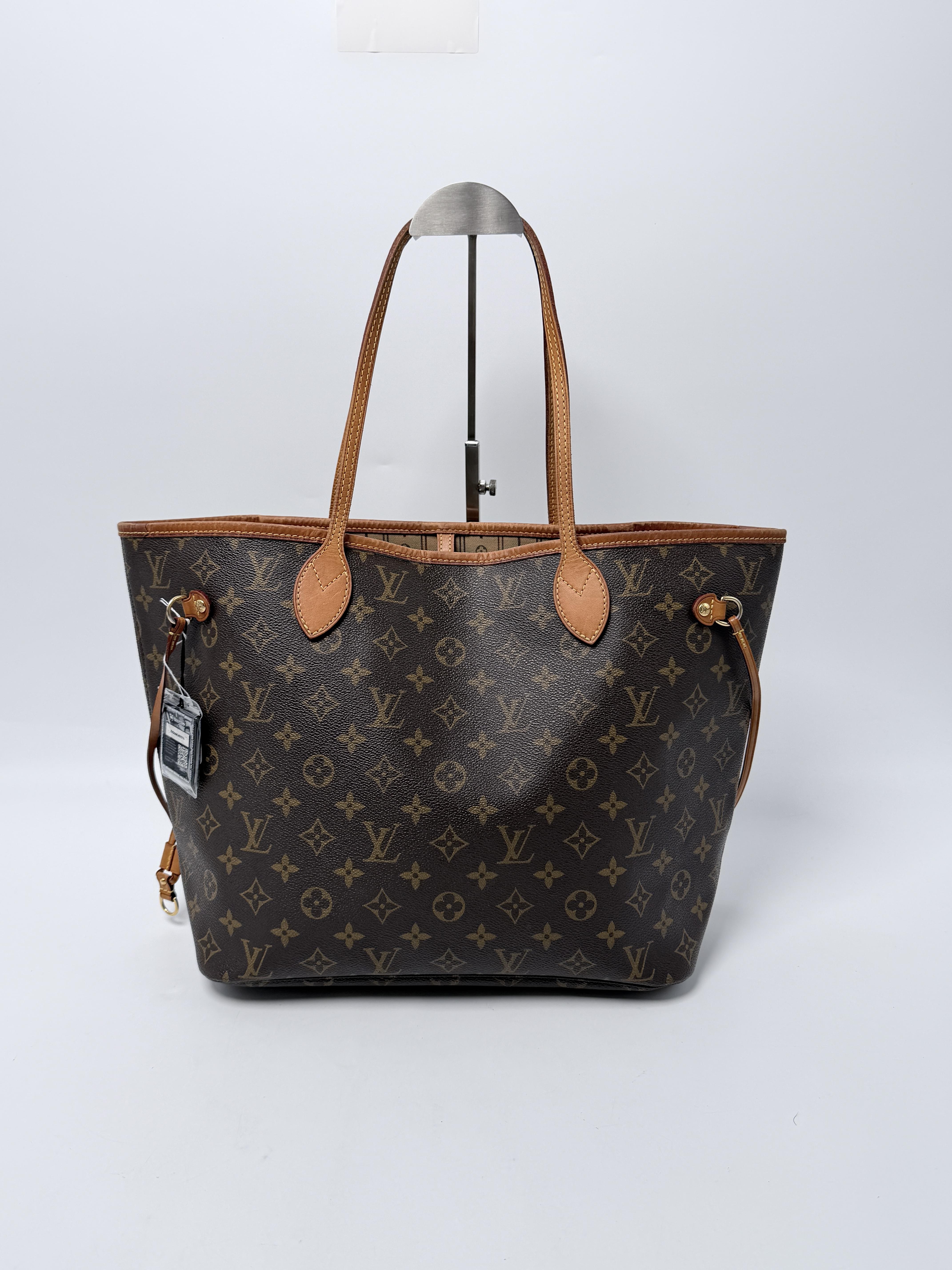 Neverfull MM Monogram Shopper Tote Bag Shoulder Handbag JE804LV