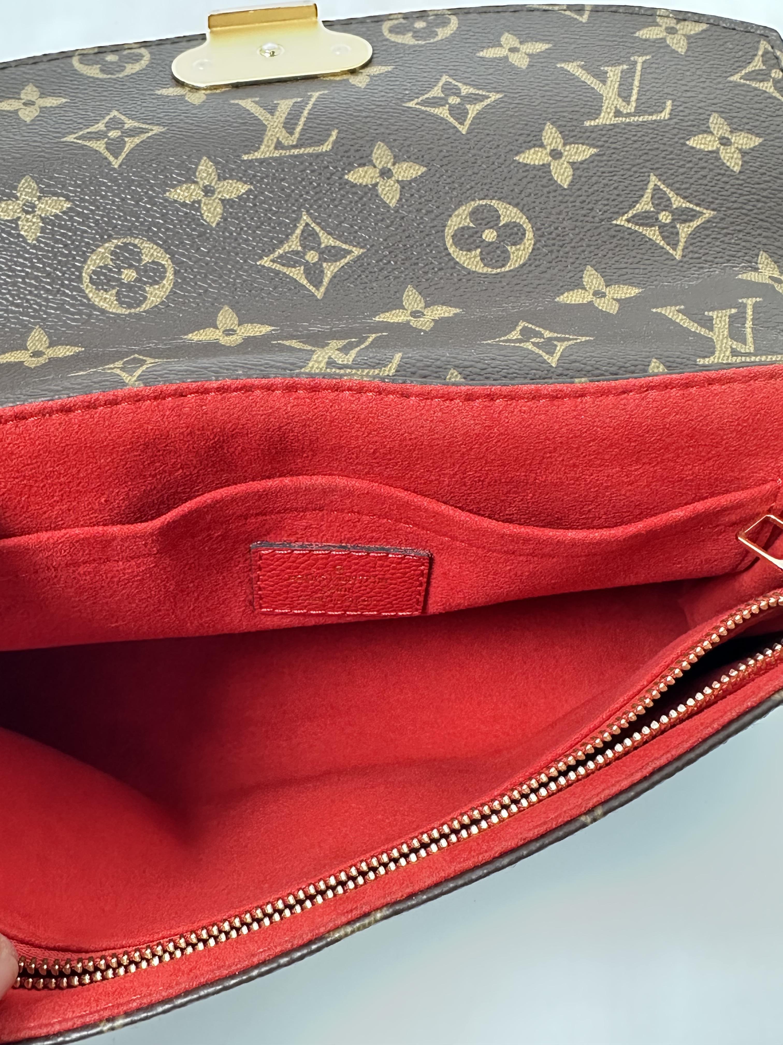 Pre-owned Louis Vuitton leather Crossbody Bags Monogram Saint Placide Cerise Red Shoulder Handbag Crossbody Bag ZS004LV